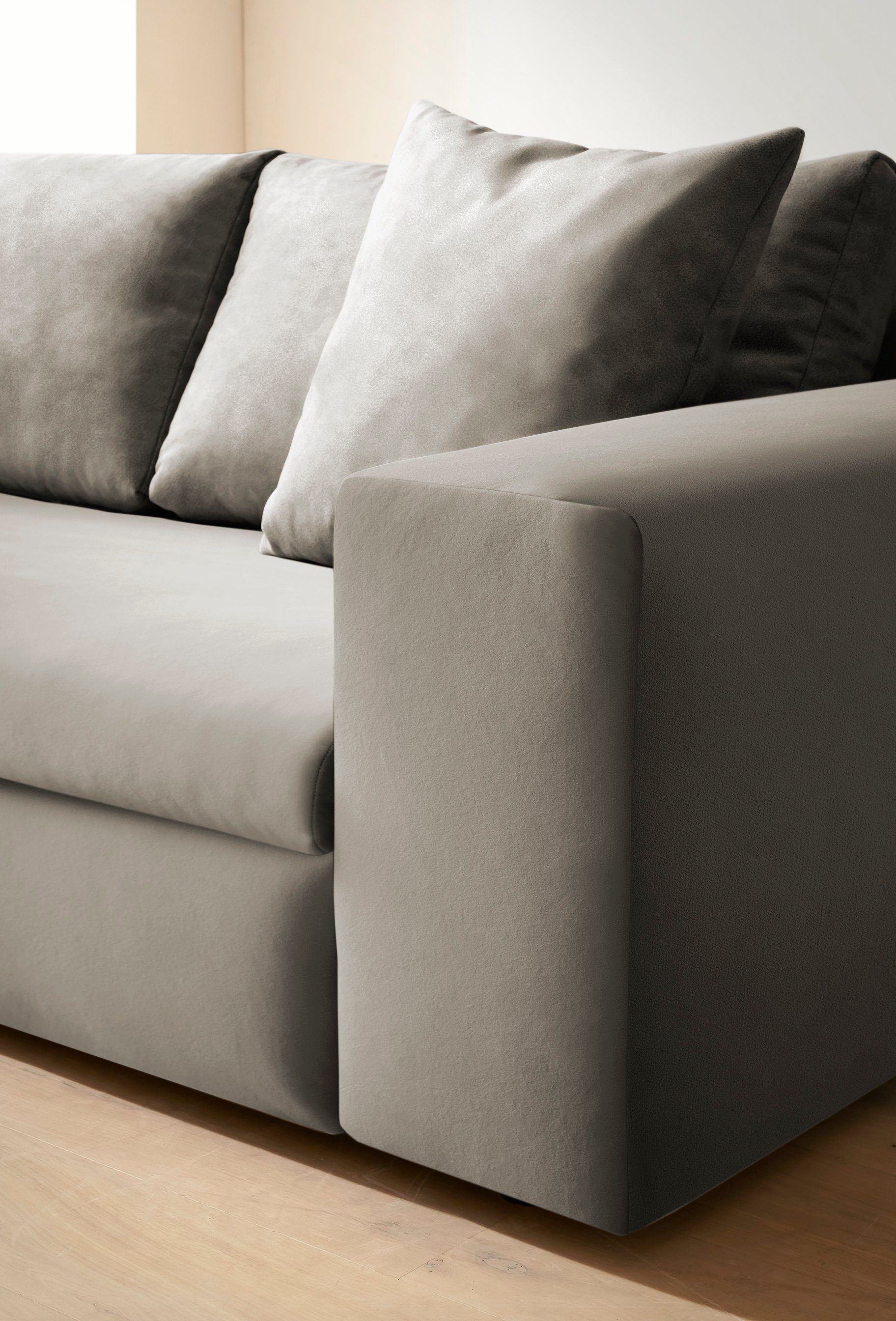 andas 2-zitsbank SLEETLAND XXL in fluweel of vintage lederlook