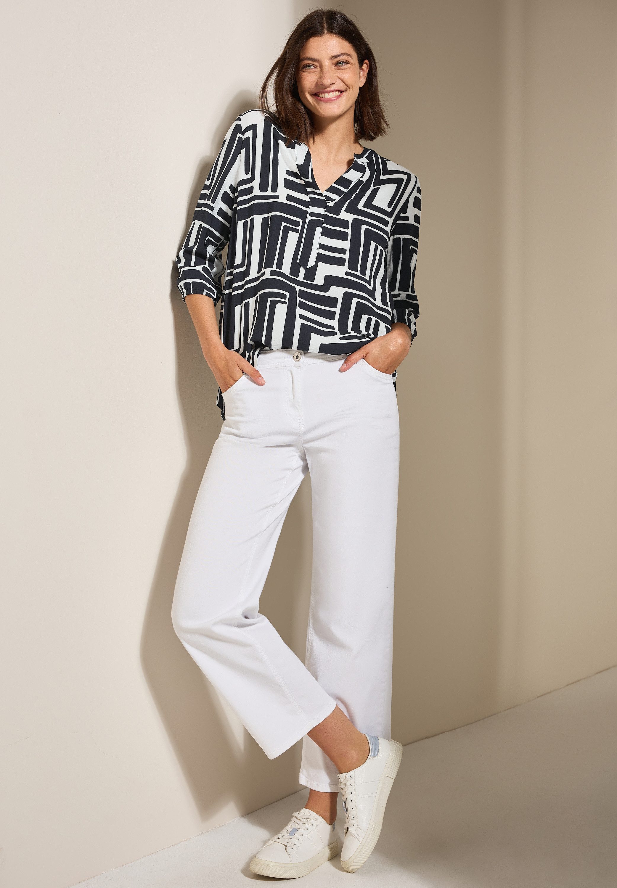 Cecil Gedessineerde blouse met grafisch patroon