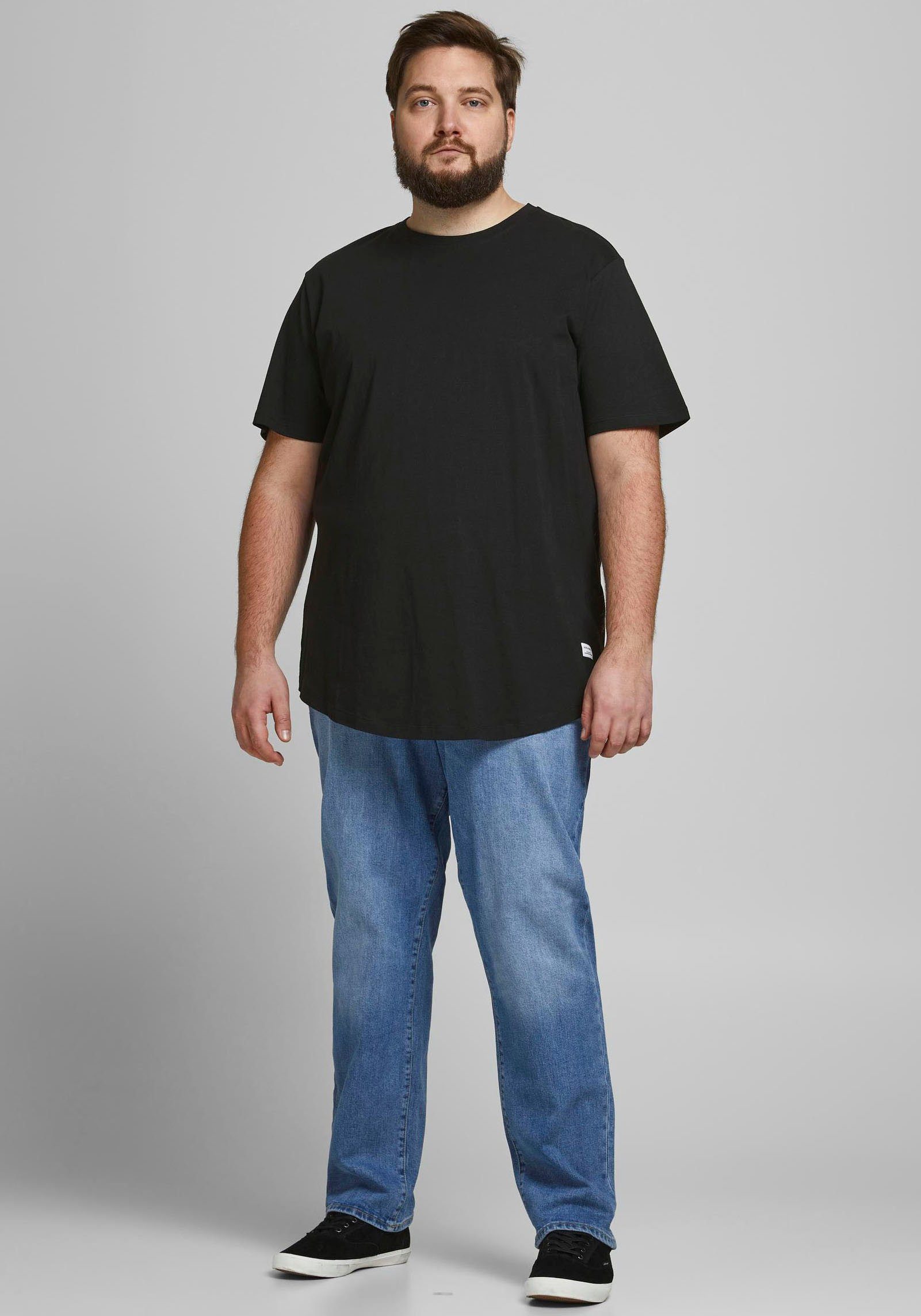Jack & Jones PlusSize T-shirt NOA TEE met een afgeronde zoom, t/m maat 6xl