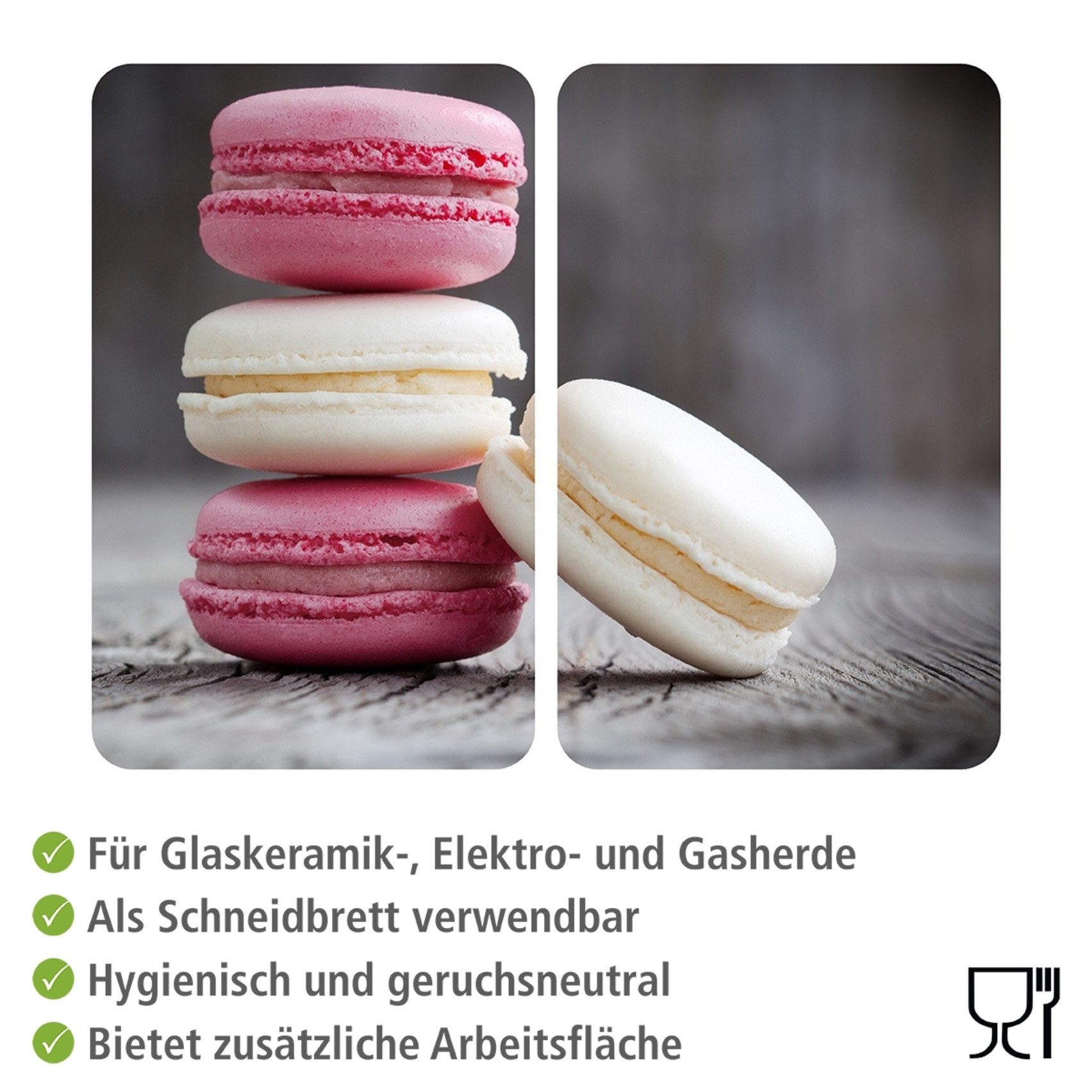 WENKO Kookplaatdeksel Universeel model Macarons (set, 2-delig)