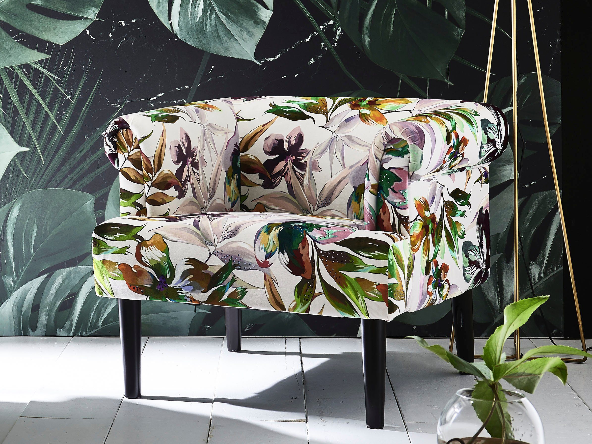 ATLANTIC home collection Fauteuil Charlie Loungestoel met golfvoet