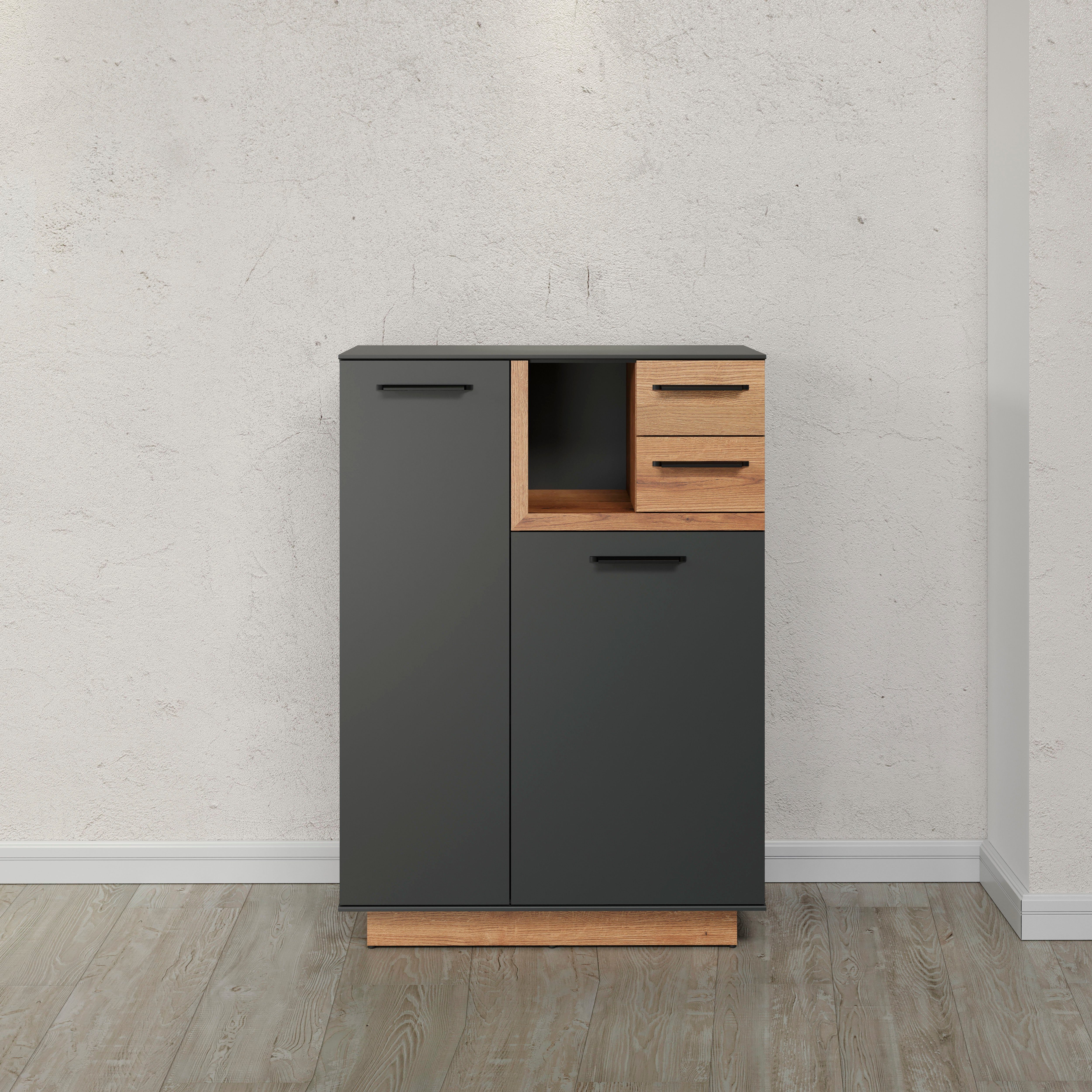 INOSIGN Kast Premont Afm. BxHxD ca.: 80x113x40 cm, soft-closetechniek, kapstokken/schoenenkast (1 stuk) dressoirs grijs