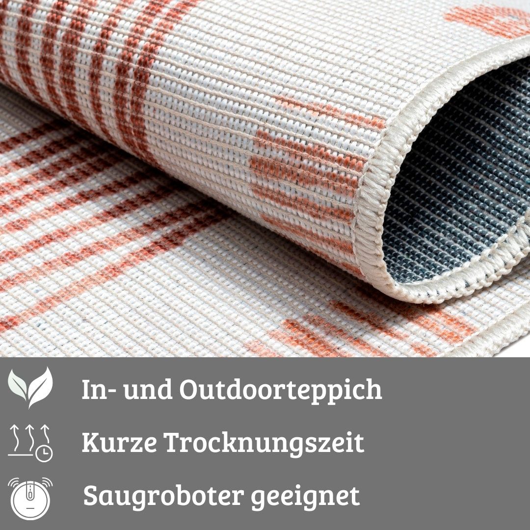 my home Vloerkleed Rheya voorraadopruiming Plat weefsel, modern design, wasbaar, geschikt voor binnen en buiten