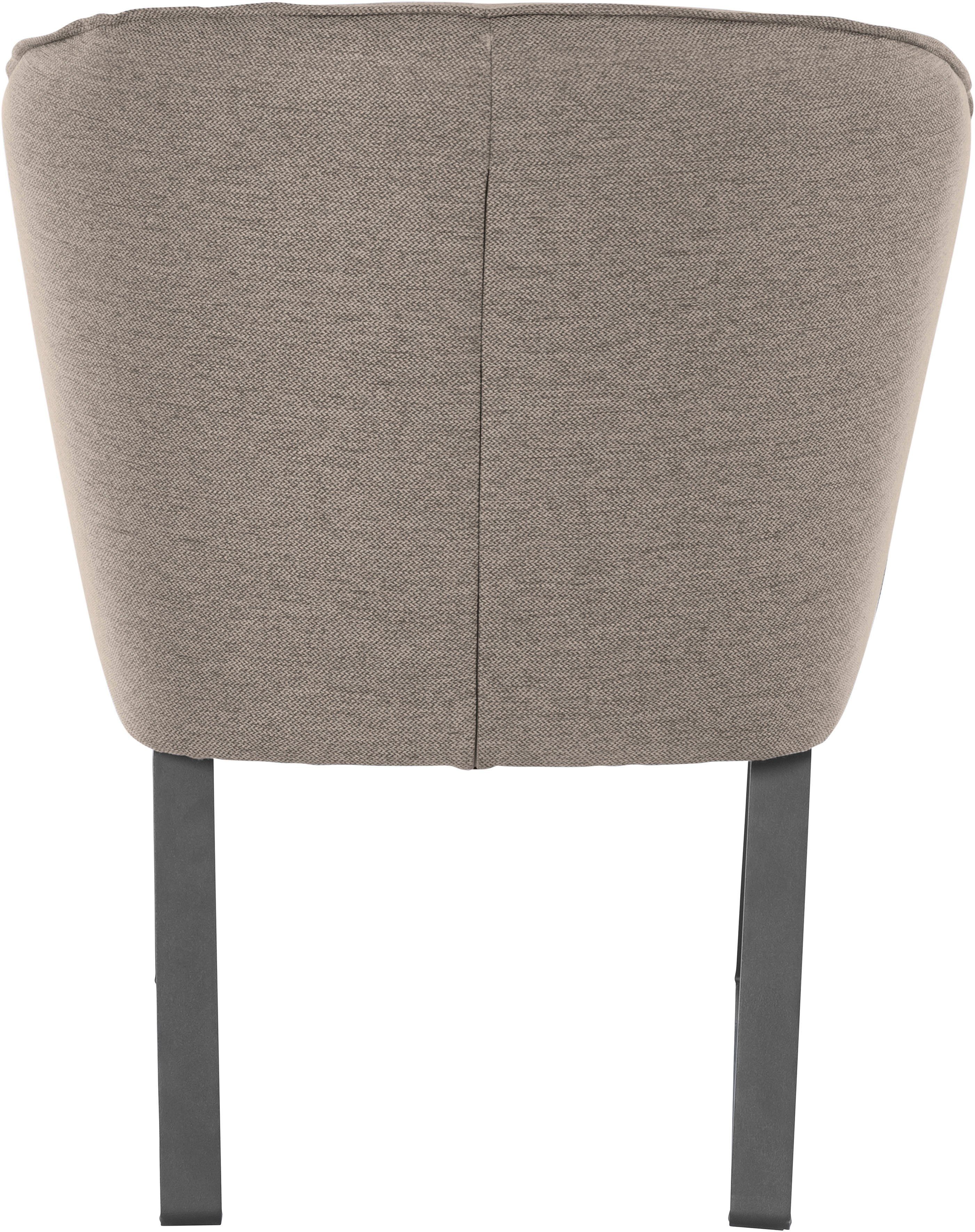 exxpo - sofa fashion Fauteuil Americano, loungestoel met bies en metalen poten, verschillende typen bekleding, 1 stuk