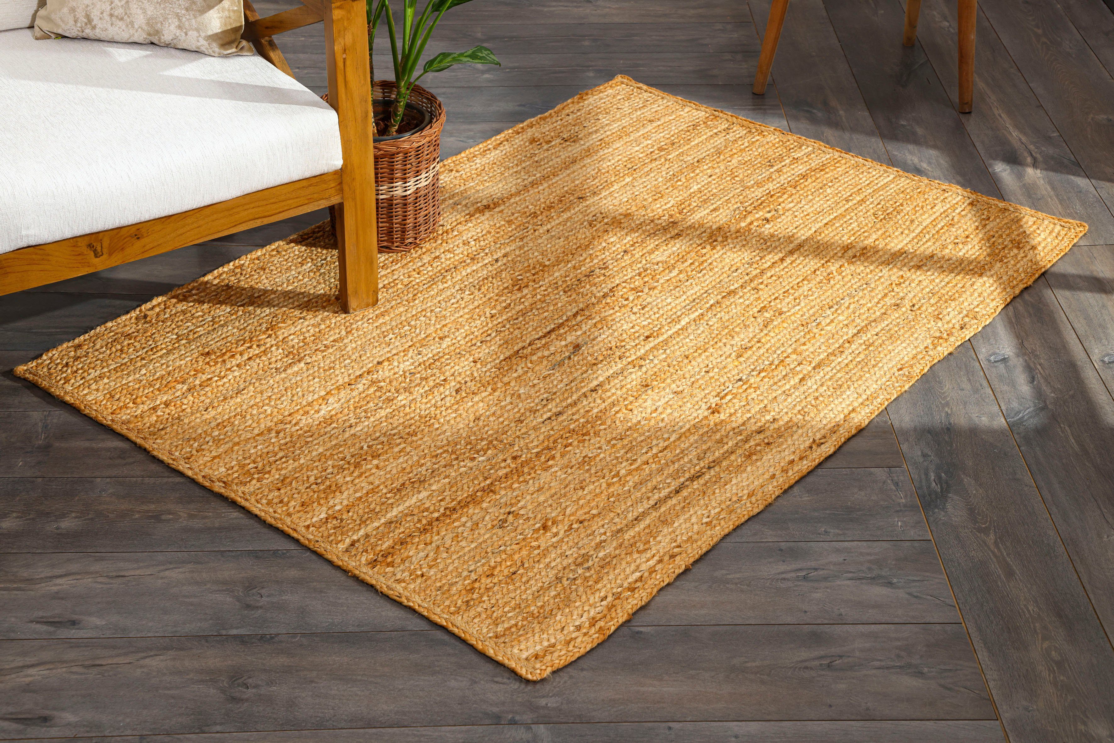 Myflair Möbel & Accessoires Vloerkleed Lola Jute tapijt, omkeerbaar tapijt, handgeweven, 100% natuurlijke vezel, Boho-stijl