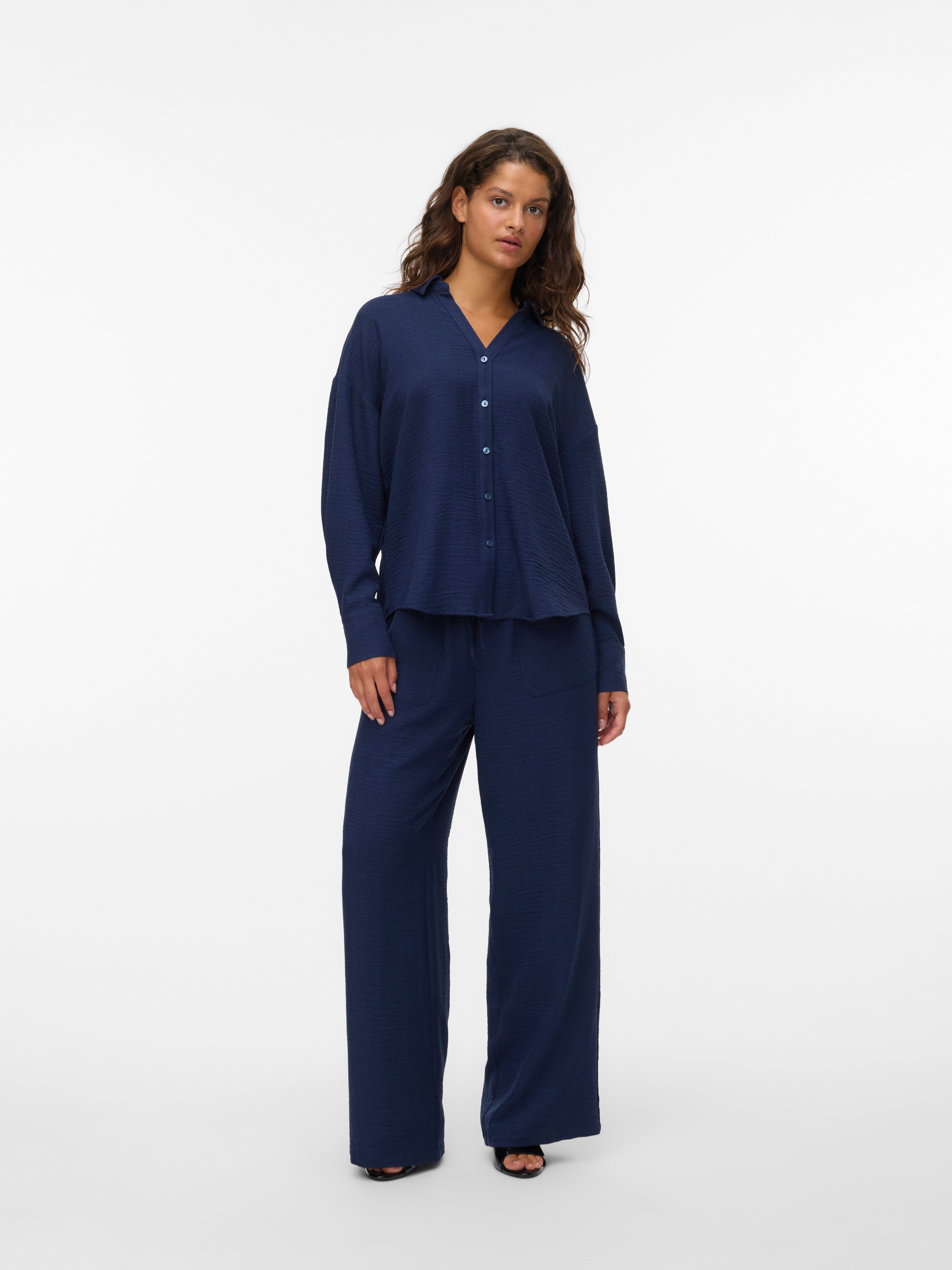Vero Moda Comfortbroek VMMELANEY HW LOOSE PANT WVN GA NOOS