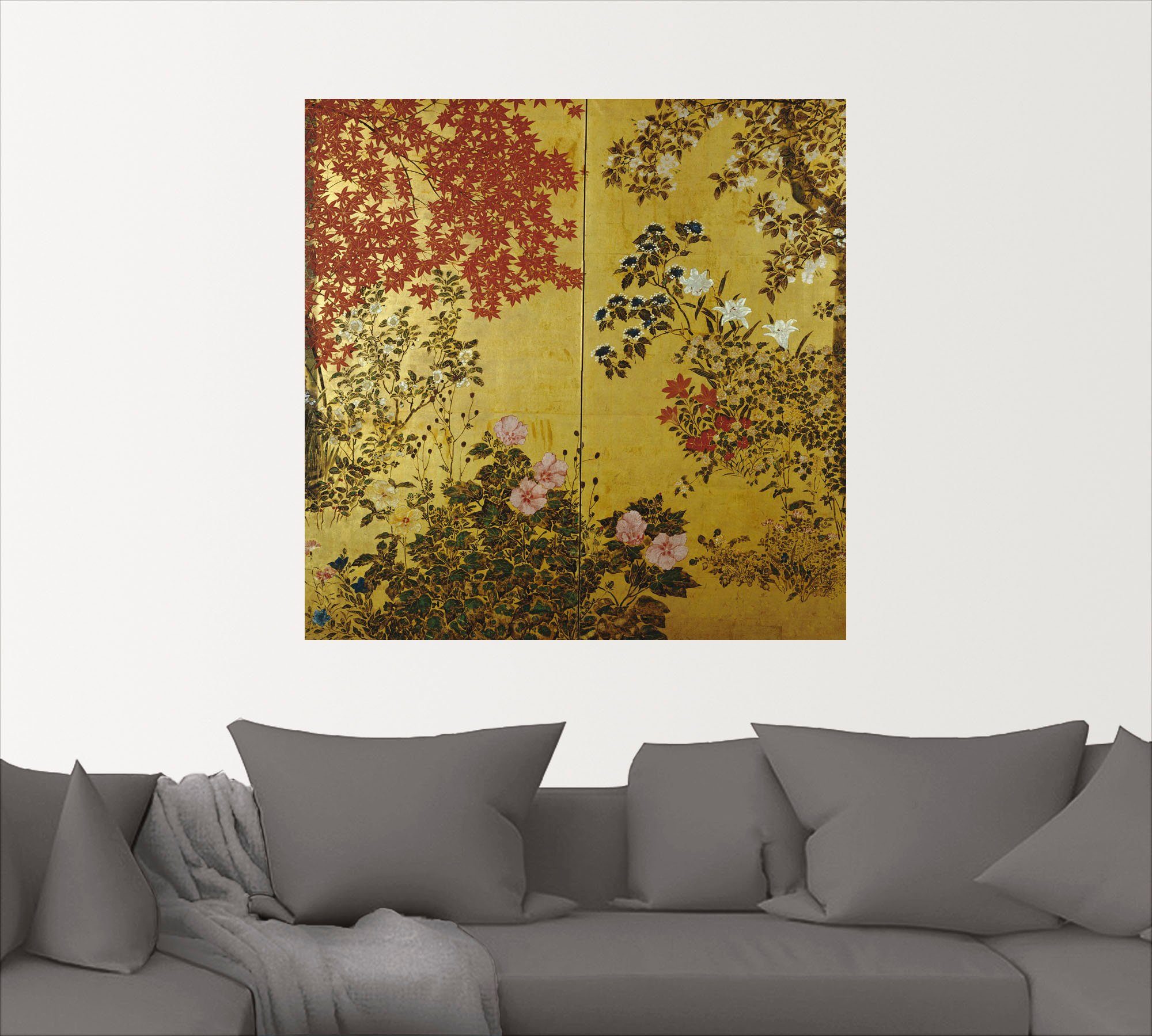 Artland Artprint Japans scherm 18e eeuw als artprint op linnen, poster, muursticker in verschillende maten