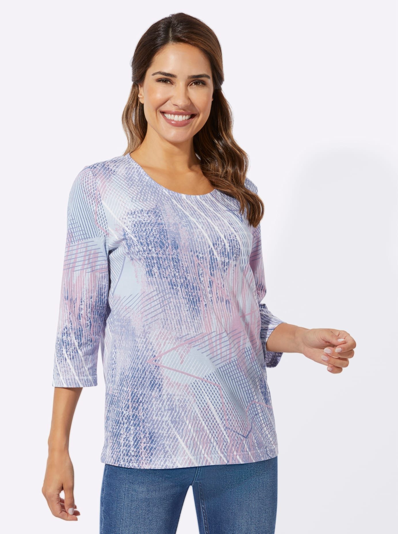 Classic Basics Shirt met 3/4 mouwen Shirt met ronde hals (1-delig)