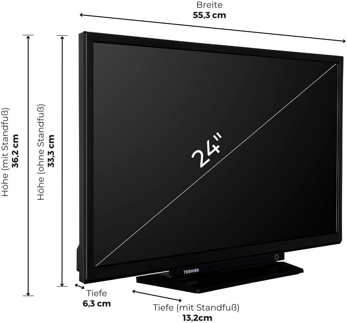 Toshiba DLED-tv 24WV3E63DA, 60 cm / 24", HD ready, Smart TV