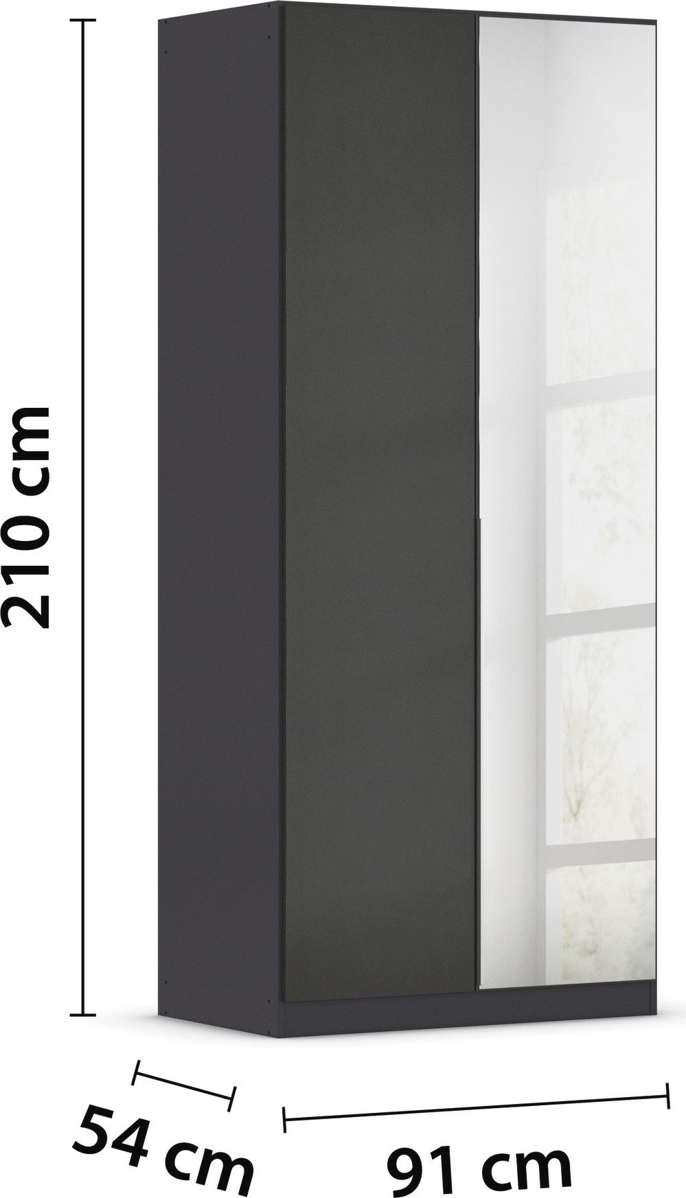 rauch Draaideurkast Kledingkast kast garderobe AGORDO met decor- of hoogglansfront doordachte binnenuitrusting, in 6 breedtes en 2 hoogtes made in germany