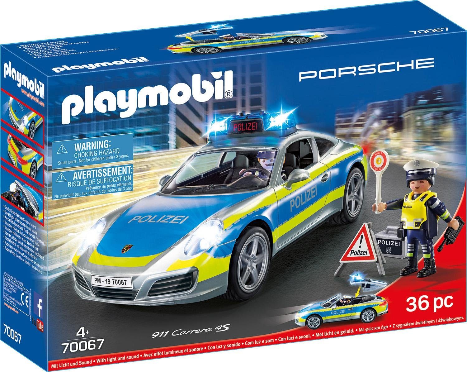 Playmobil® Constructie-speelset Porsche 911 Carrera 4S politie (70067), My Action Heroes (36-delig)