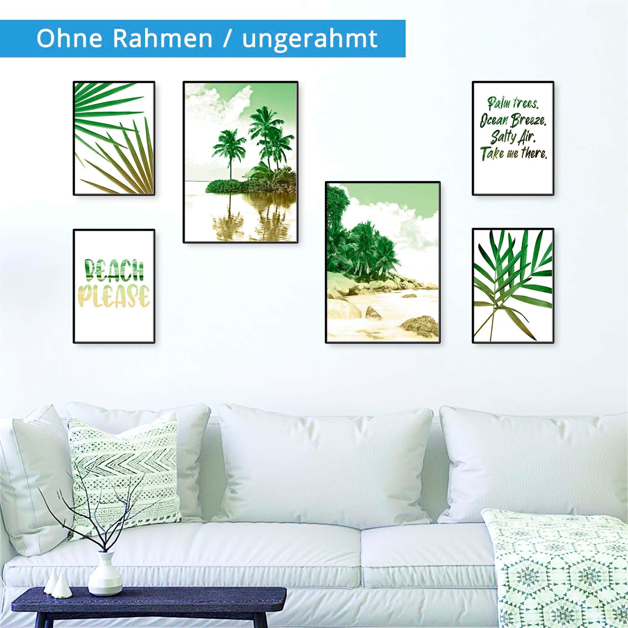Artland Poster Palmen, strand & zee Poster, artprint, wandposter (6 stuks)