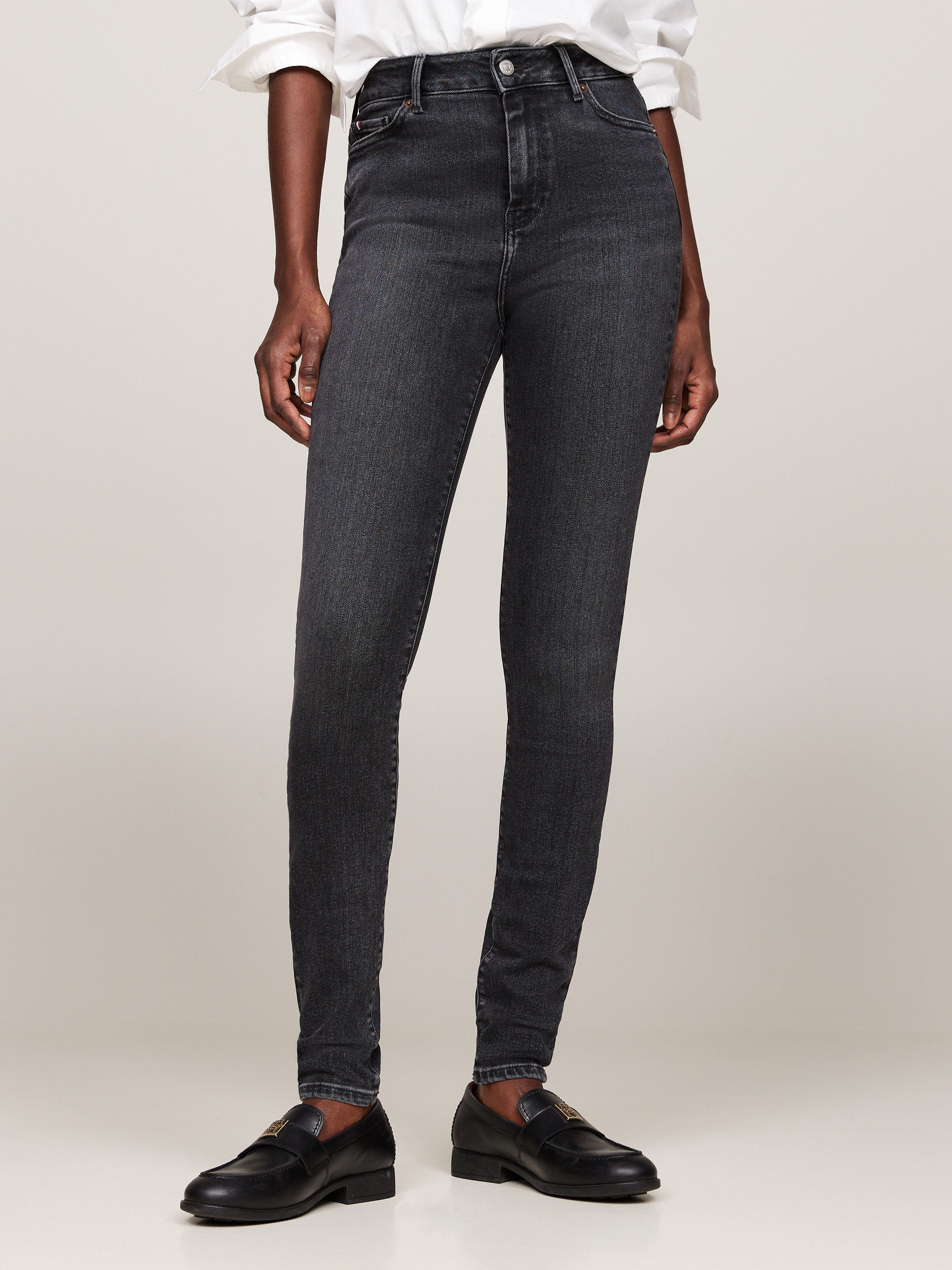Tommy Hilfiger Skinny fit jeans HARLEM U SKINNY HW CAL met logo-badge