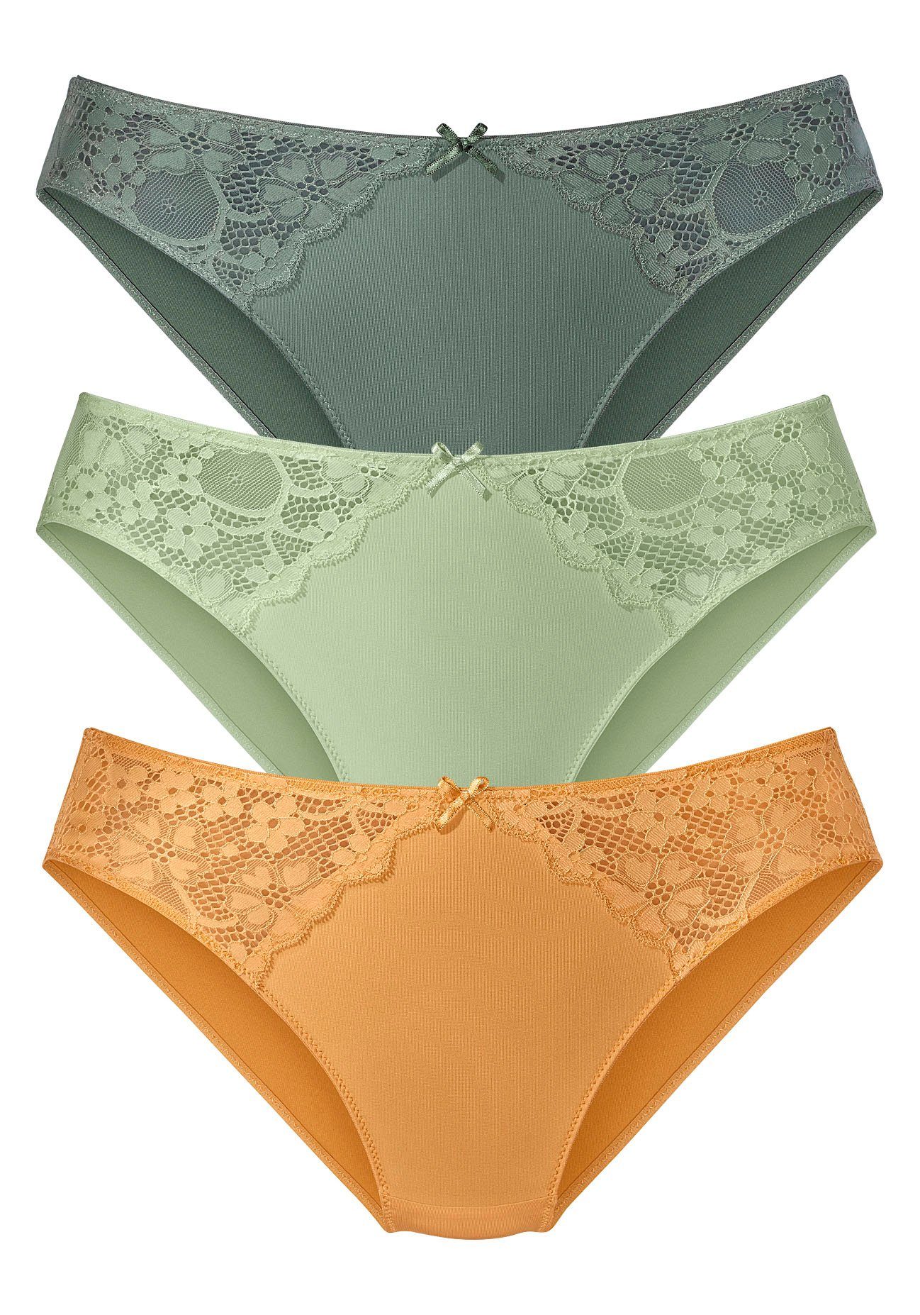 Petite fleur Slip met iets transparante jacquard-kant aan beide kanten opzij (3 stuks)