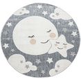 paco home vloerkleed voor de kinderkamer tweet 465 motief maan  sterren, geschikt voor binnen en buiten, woonkamer grijs