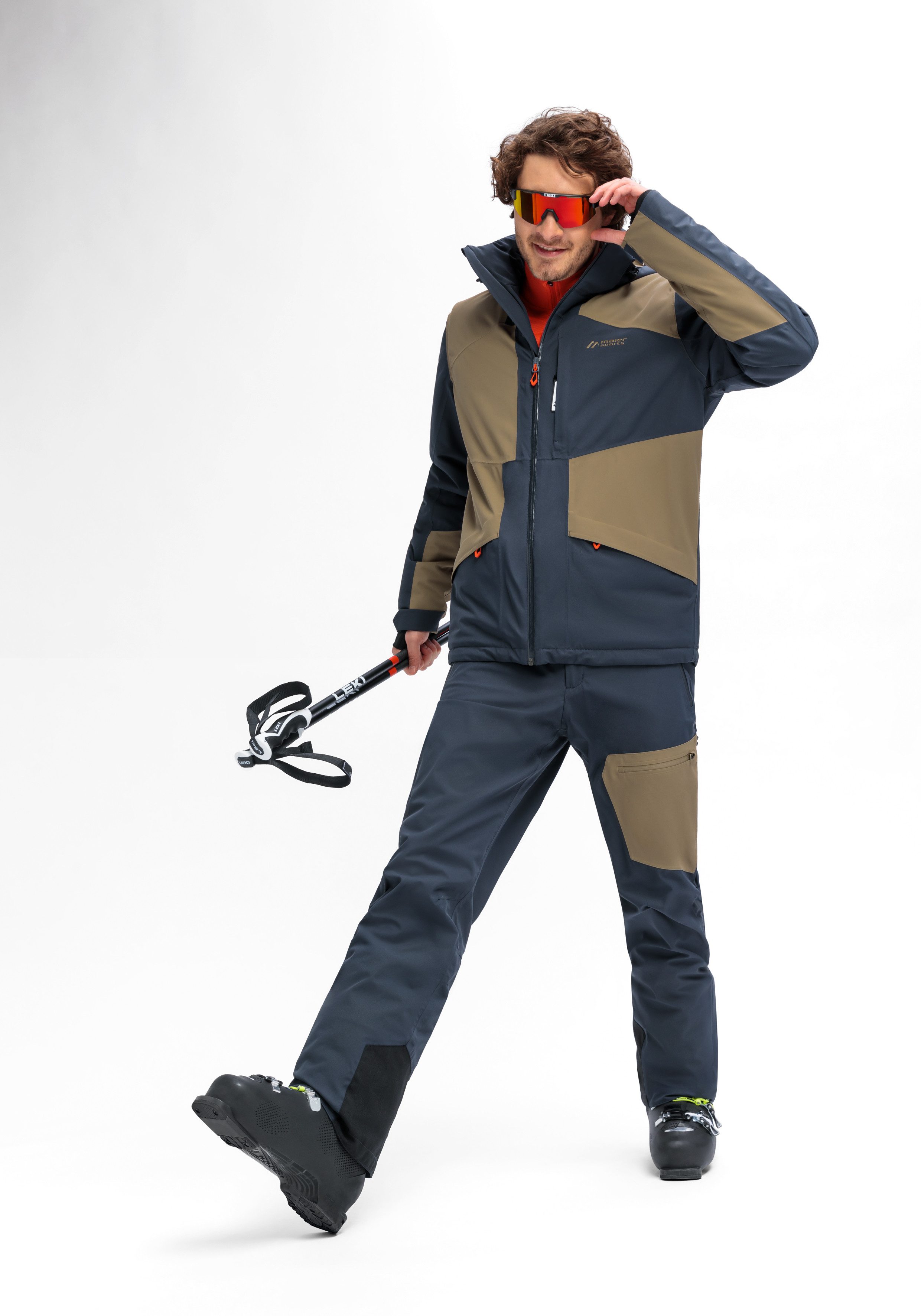 Maier Sports Ski-jack Bukovel Heren winterjack met ritszakken en capuchon waterdicht