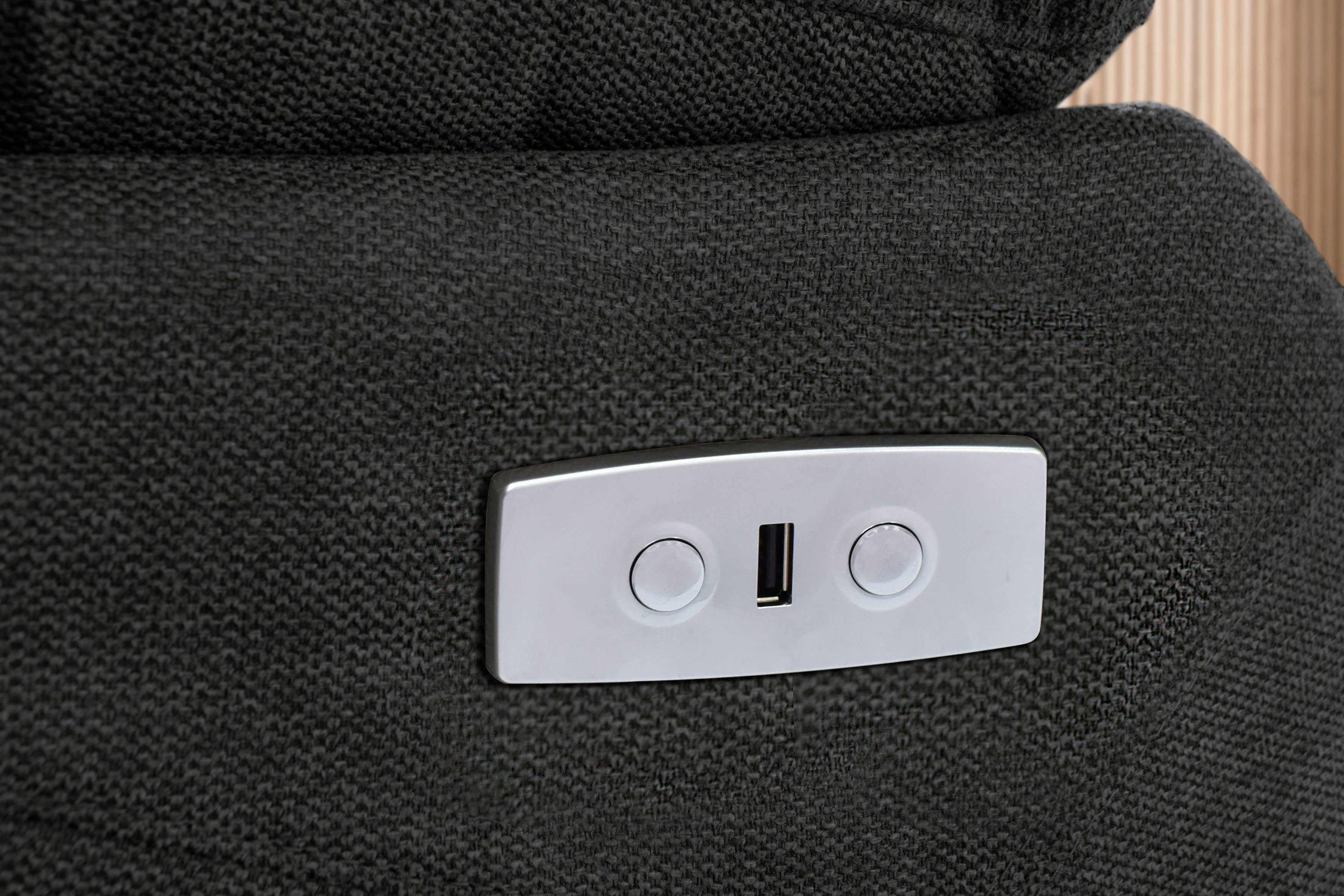 Home affaire 3-zitsbank Lannilis met handmatige en elektrische relaxfunctie