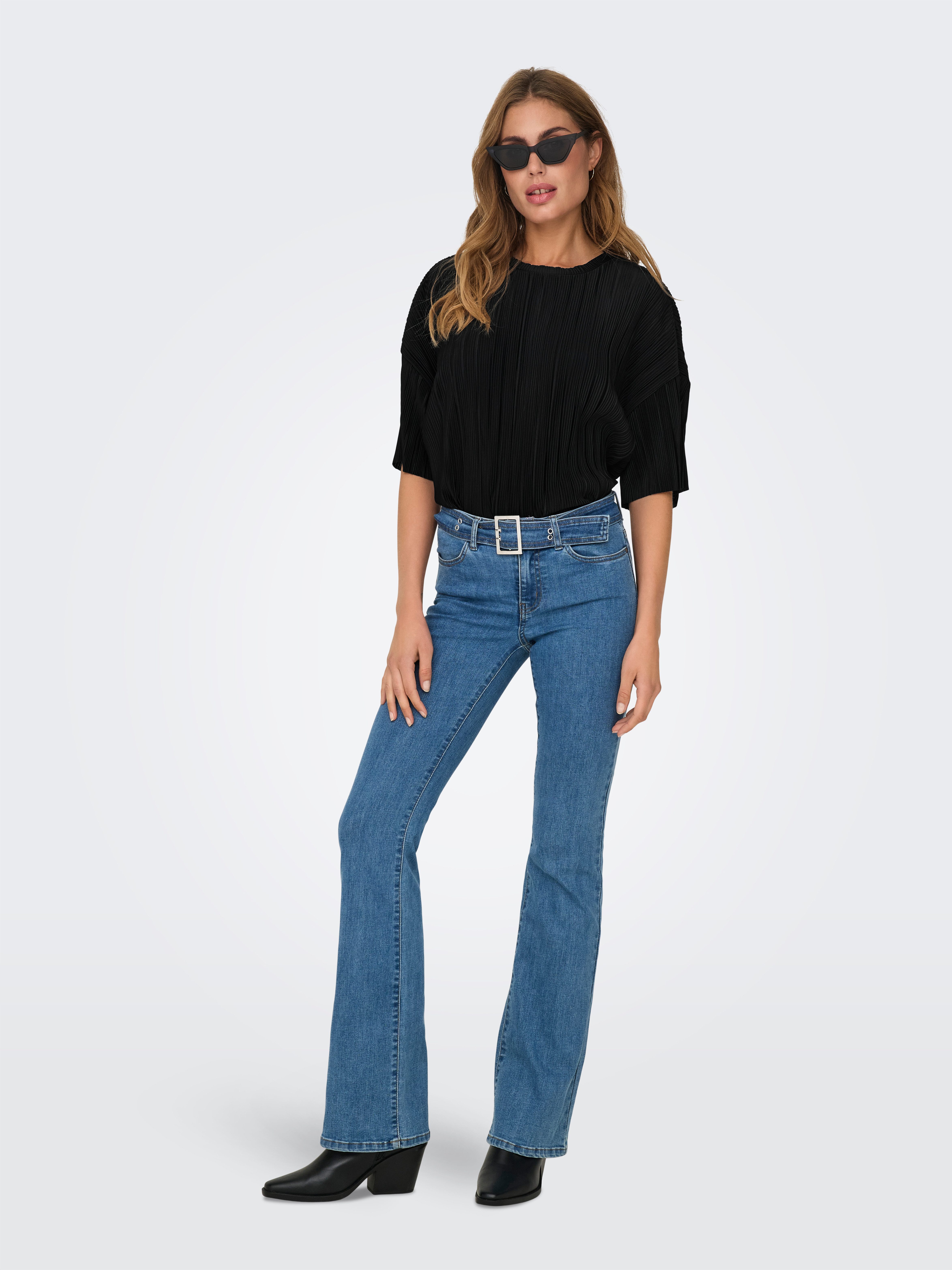 Only Plisséshirt ONLRAVENNA S/S PLISSE TOP NOOS JRS