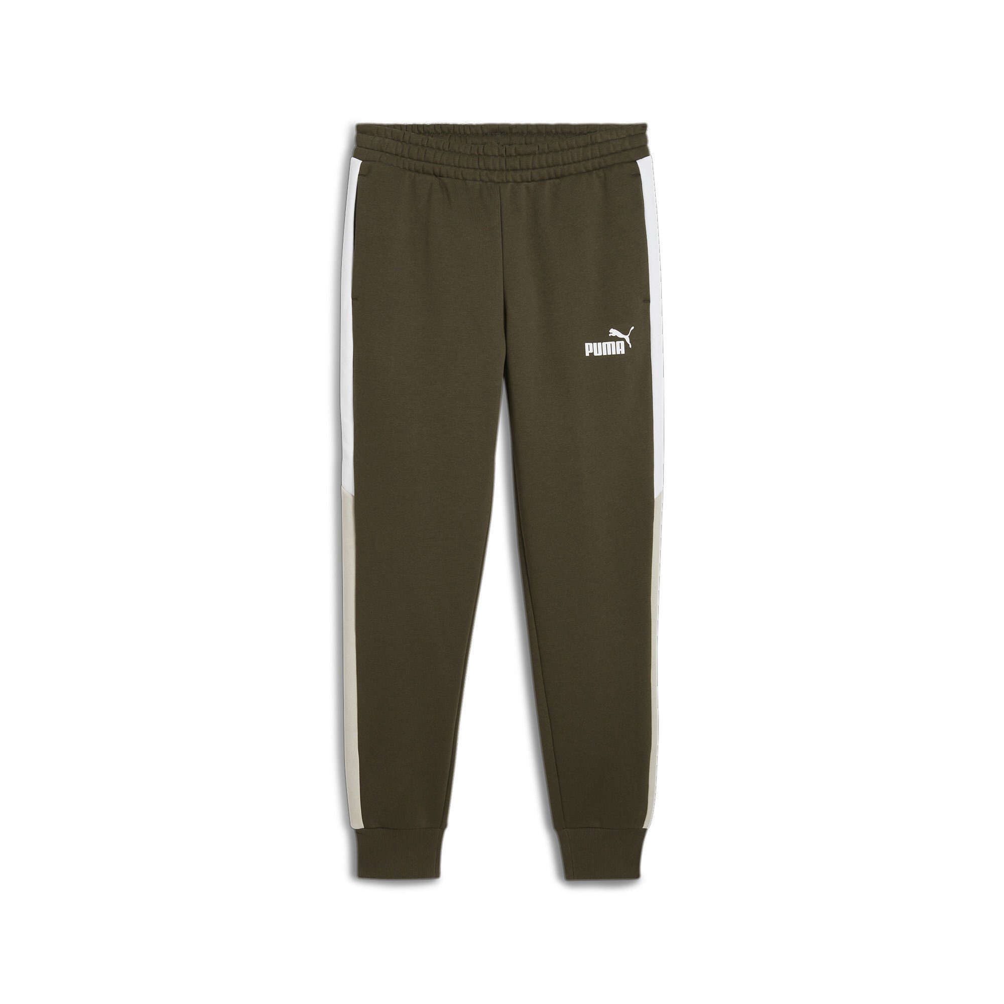 PUMA Trainingsbroek POWER COLORBLOCK SWEATPANTS FL CL heren fitness maat XXL groen