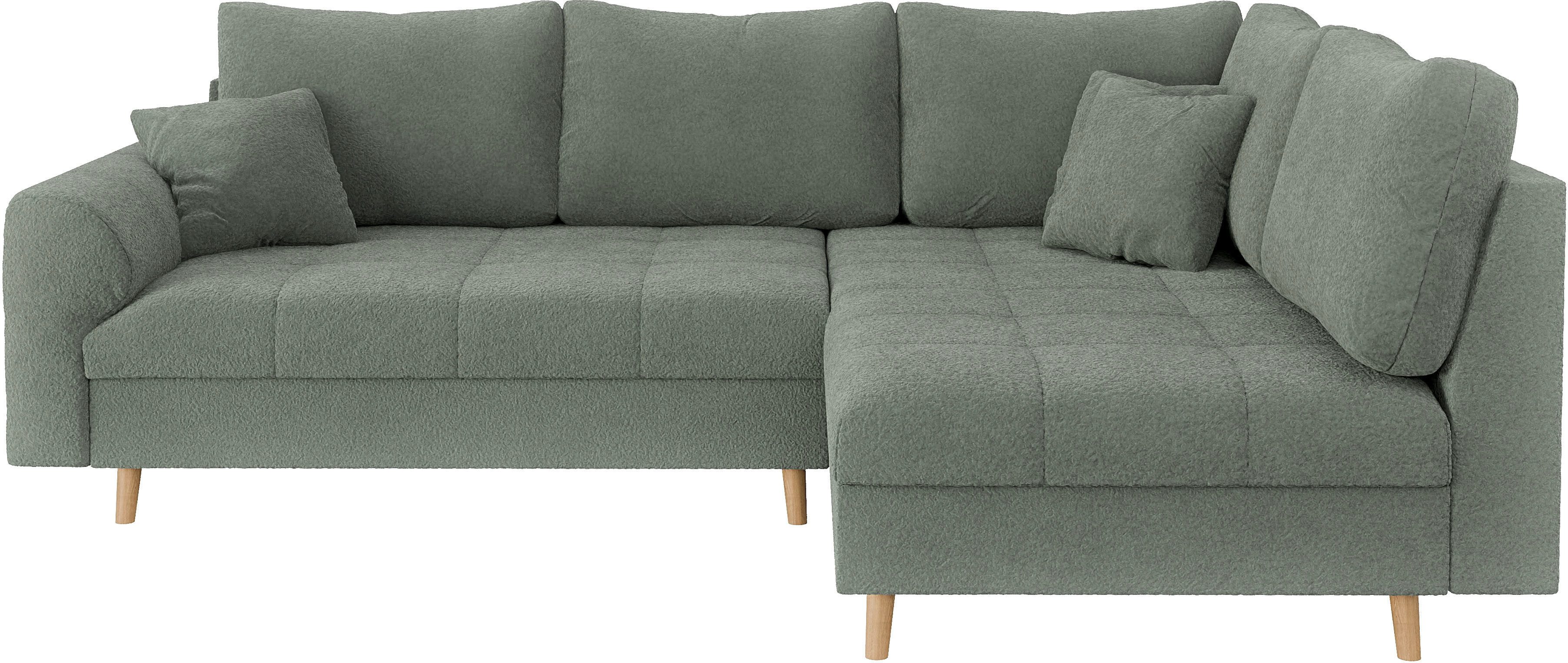 Home affaire Hoekbank CHARRE L-vorm met ottomane, afmetingen B/D/H: 231/161/81 cm fijne stiksels, losse rug- en sierkussens, ook in cord en bouclé