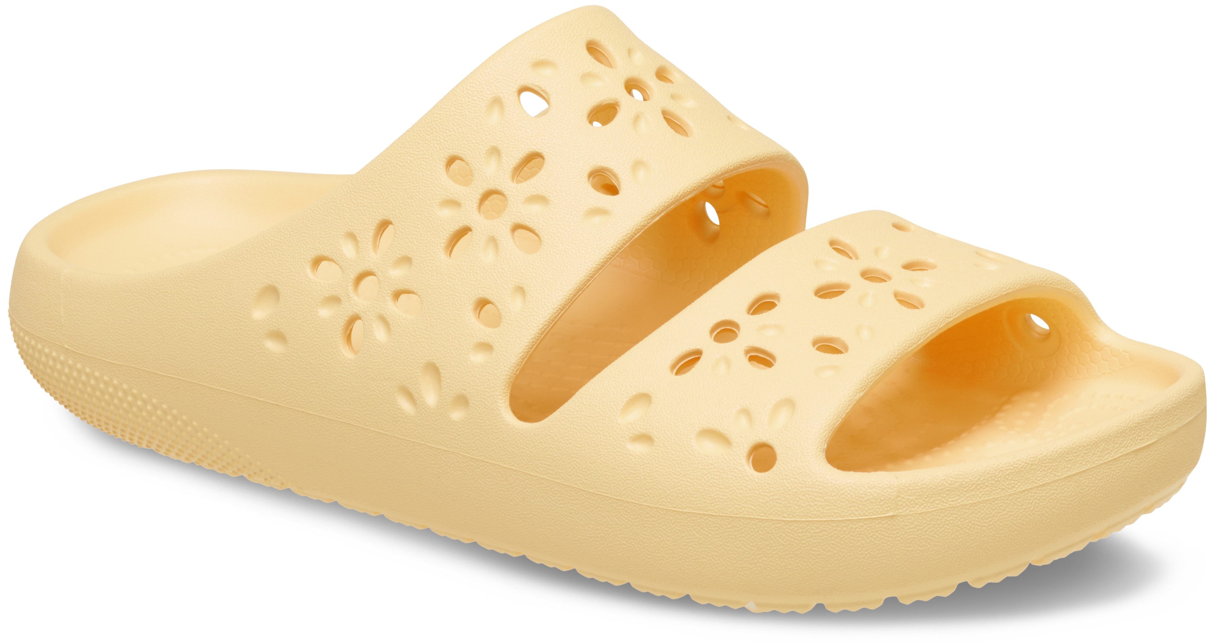 Crocs Badslippers Classic Floral Cut Out Sandal dames badslippers maat 38 geel