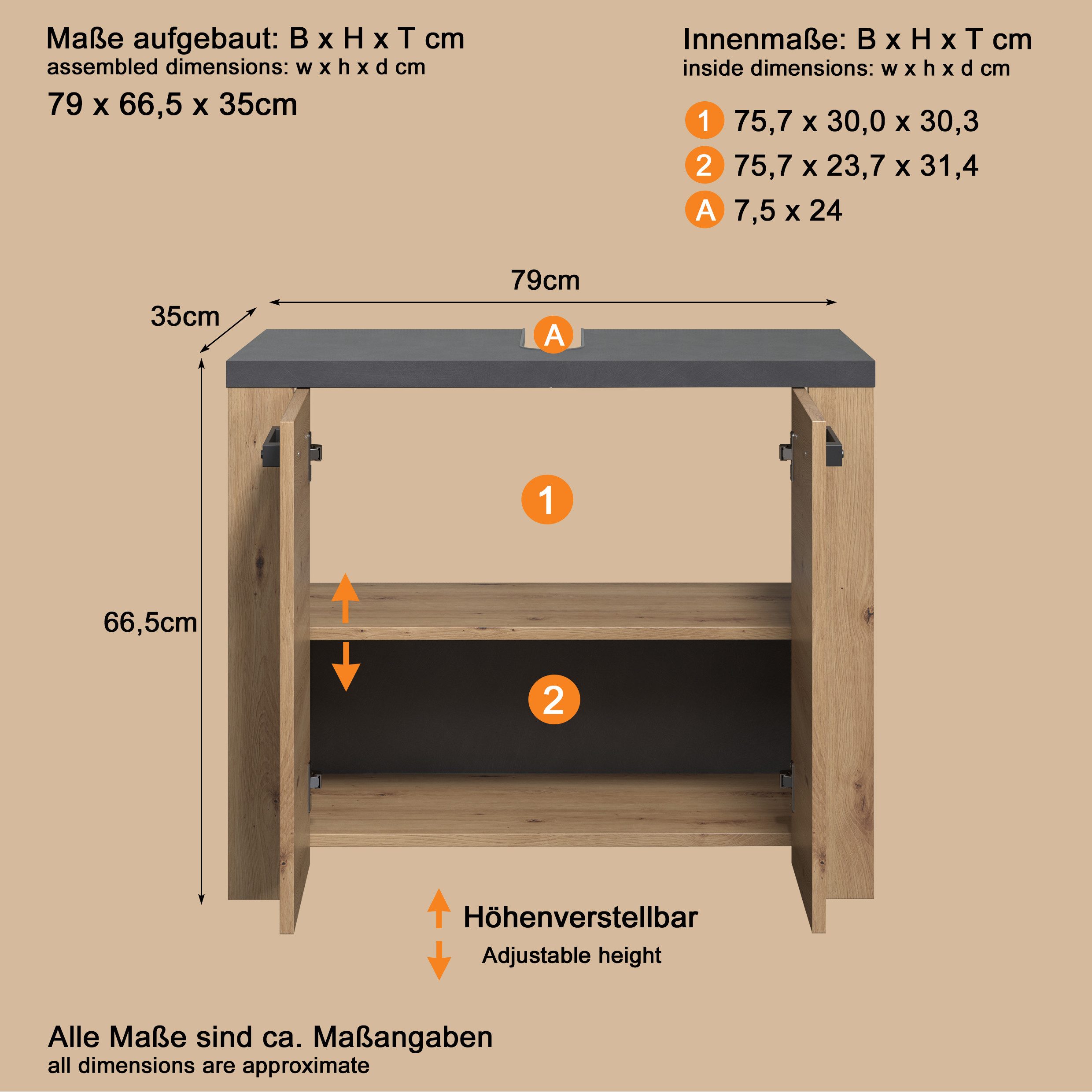 welltime Wastafelonderkast Ambres
