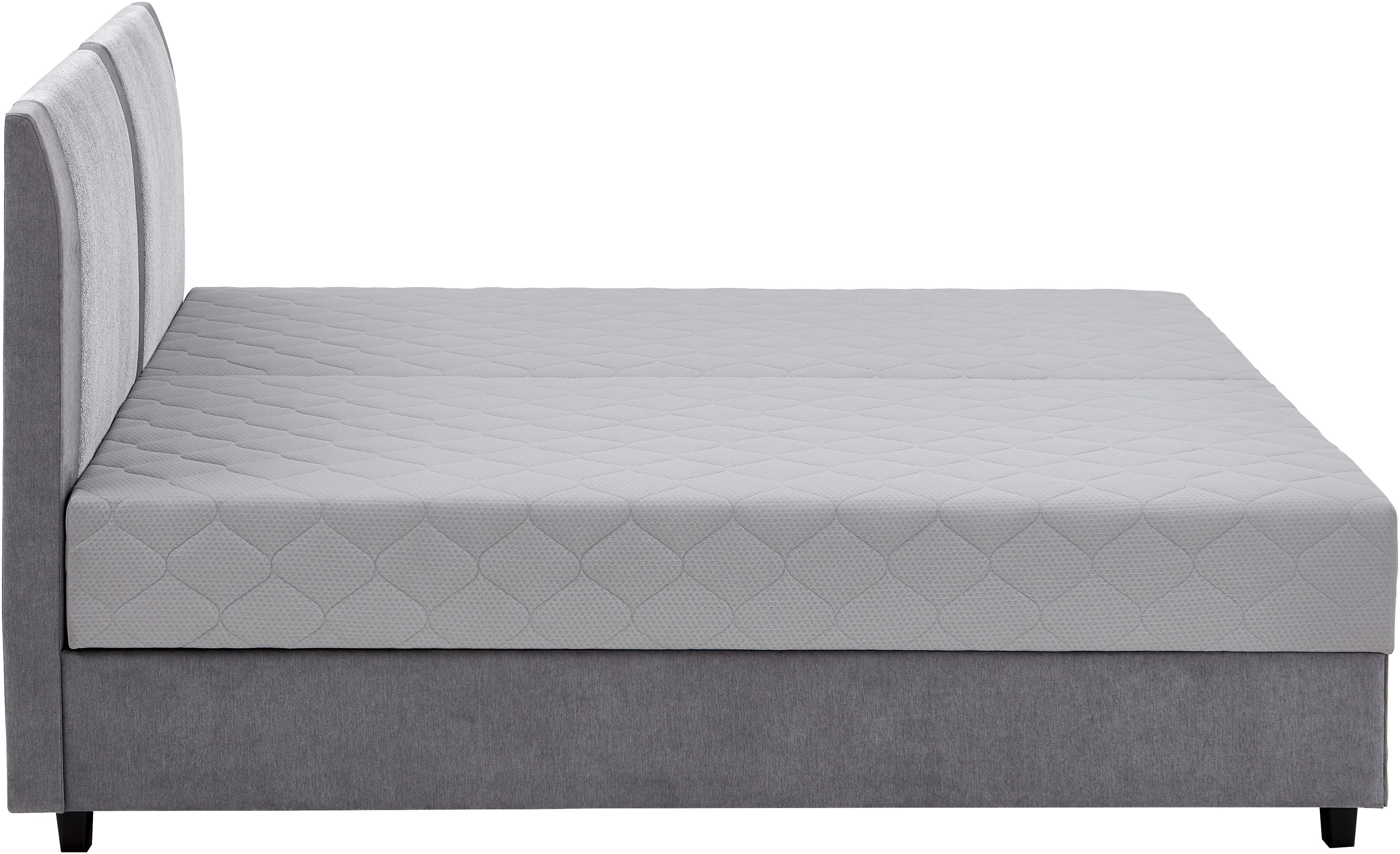 ATLANTIC home collection Boxspring Borgholm met pocketveringsmatras, bedkist en garnering in het hoofdbord