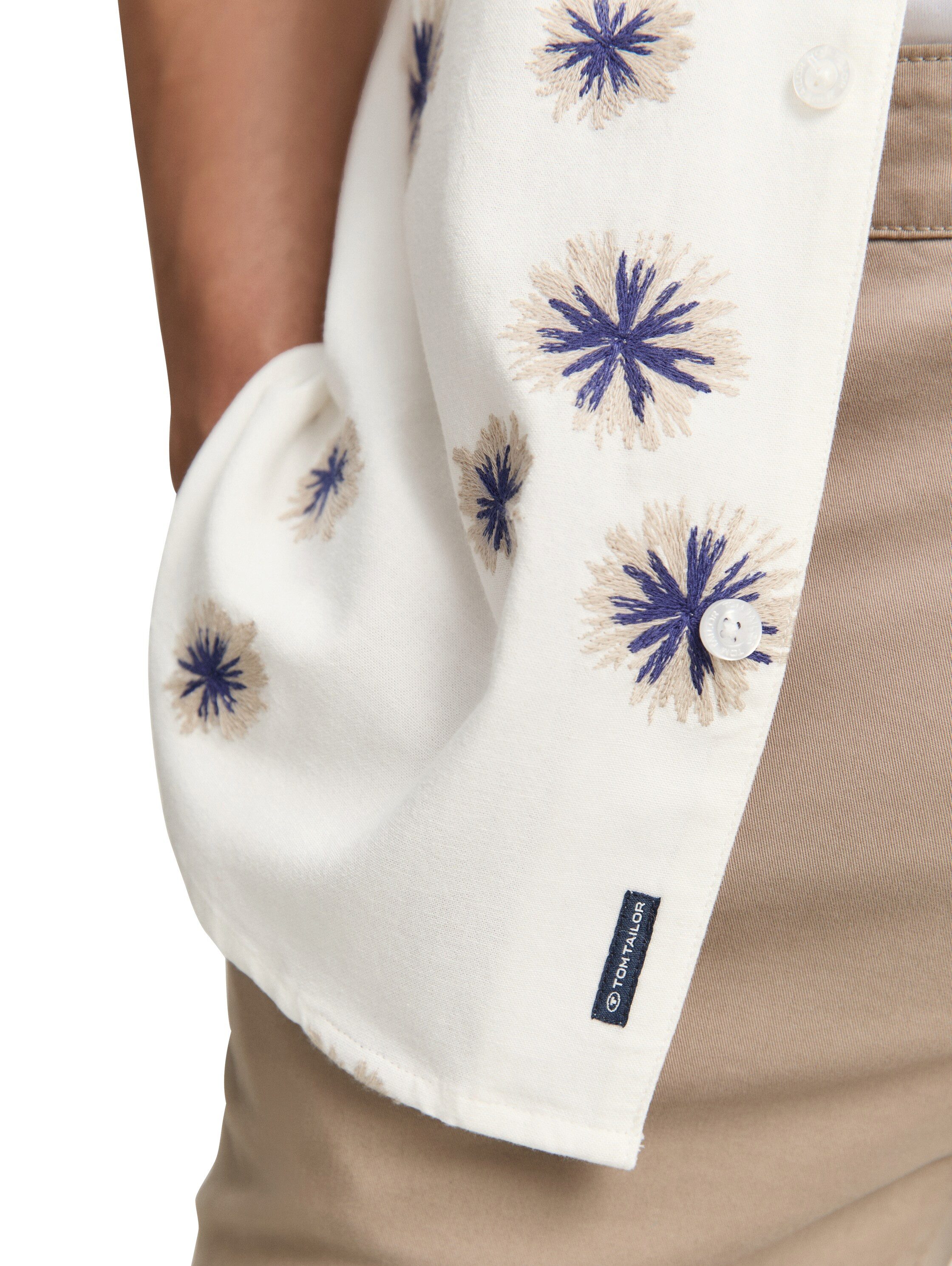 Tom Tailor Overhemd met korte mouwen met bloemachtige prints en viscose