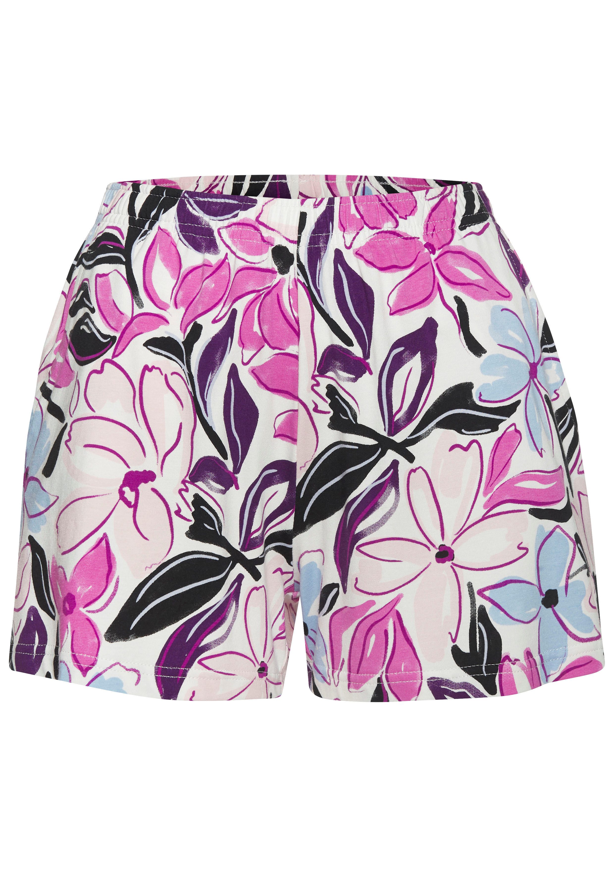 Lascana Shortama met mooie bloemenprint (2-delig)
