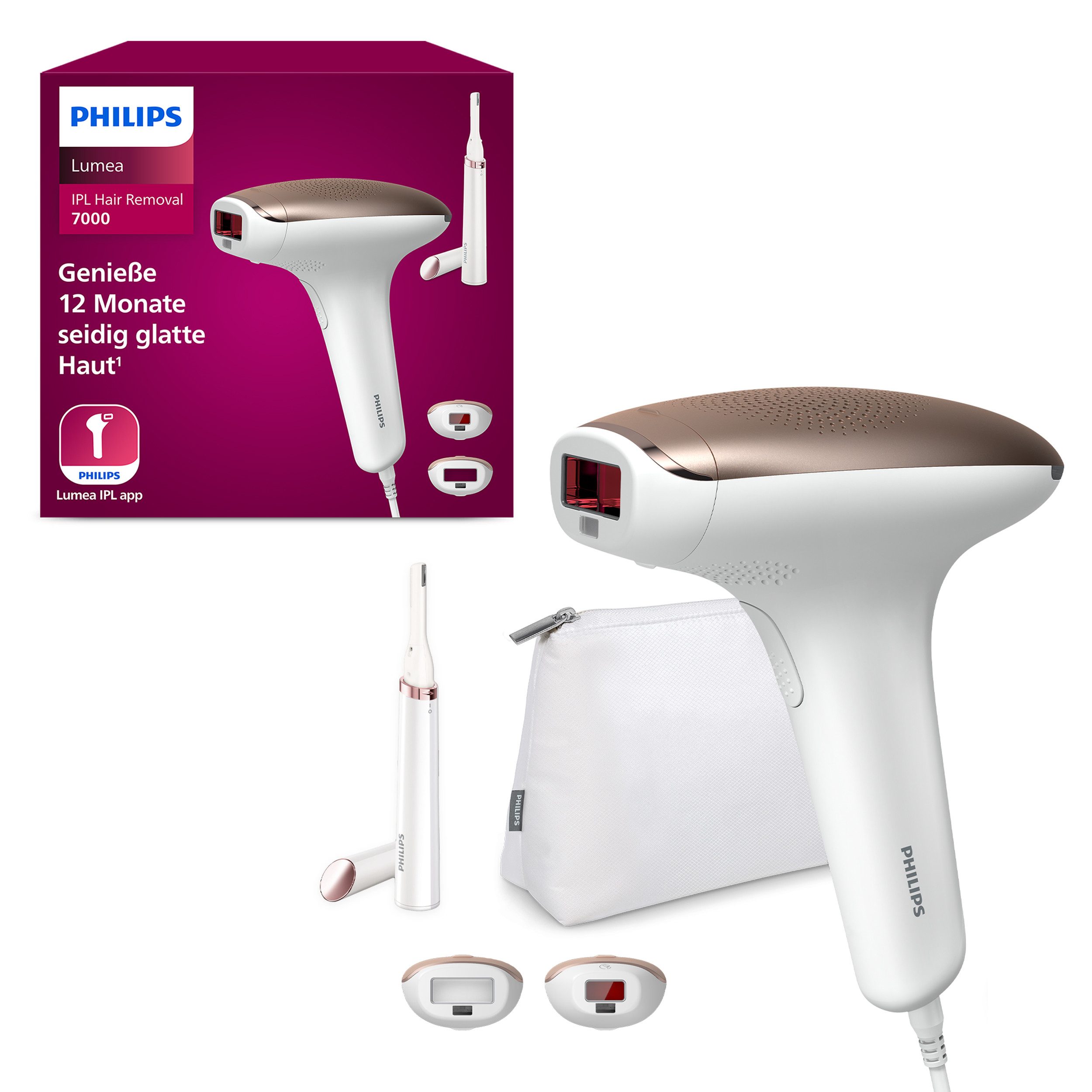 Philips IPL-ontharingsapparaat Lumea S7000 BRI921/00 2 opzetstukken (lichaam en gezicht),...