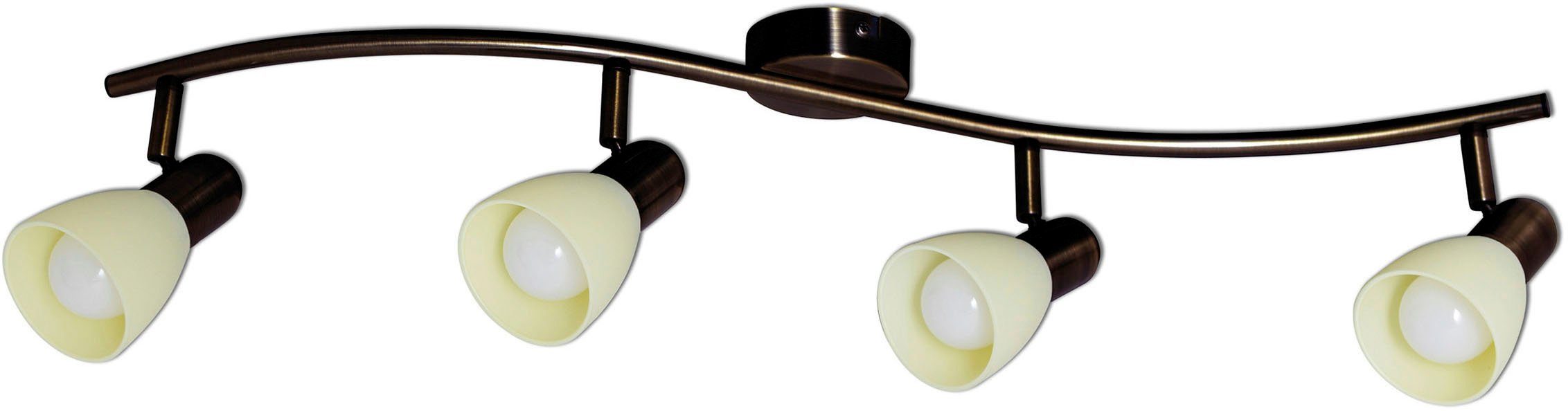 näve Ledplafondspot voor buiten Mestre 4-pack led wand- en plafondspot, e14, bruin, glazen kap wit (1 stuk)