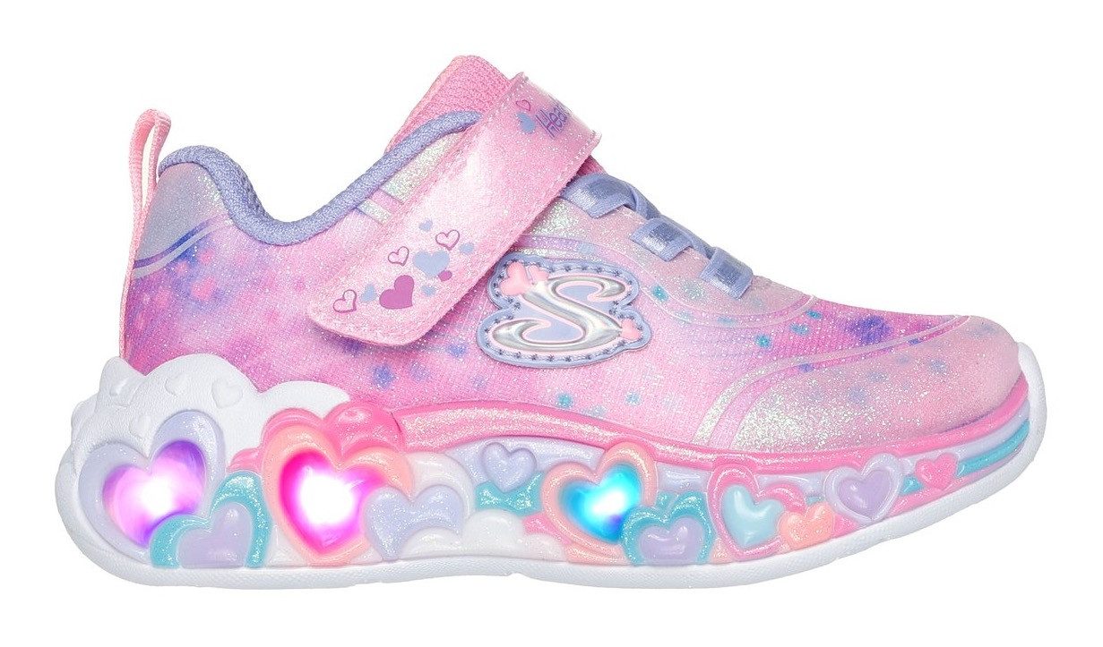 Skechers Babyschoentjes ETERNAL HEART LIGHTS , blink,-klittenbandschoen met hart-applicatie, maat sjabloon om te downloaden
