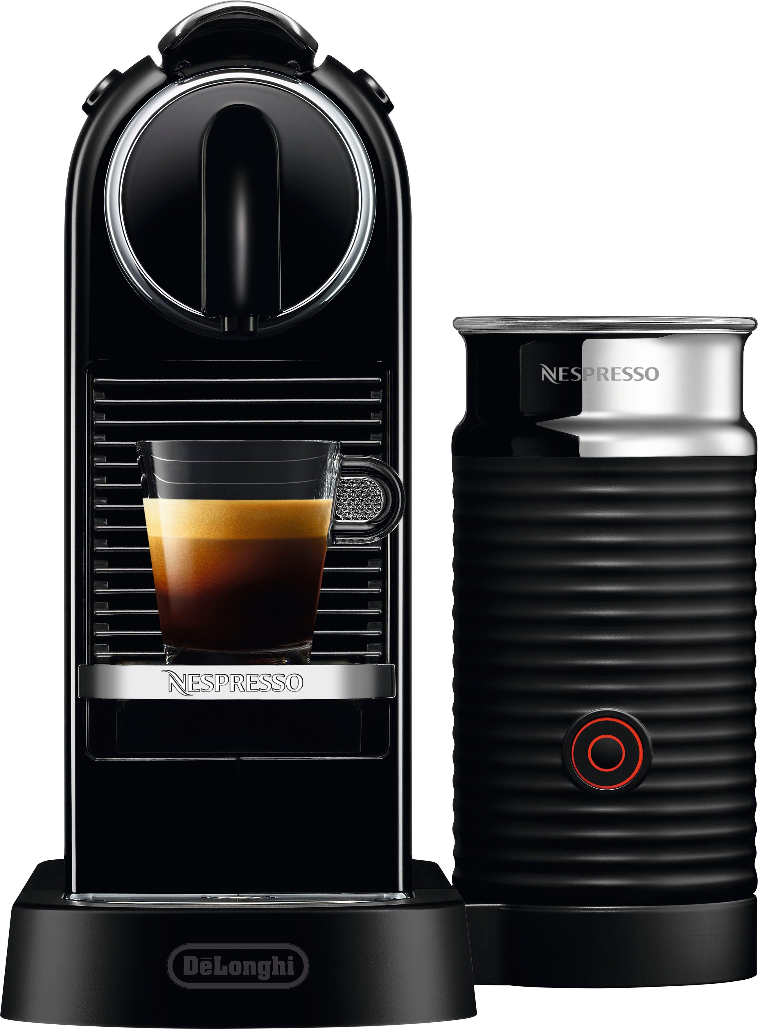 Nespresso Koffiecapsulemachine CITIZ EN 267.BAE van DeLonghi, zwart, incl. aeroccino melkopschuimer, welkomstpakket met 7 capsules