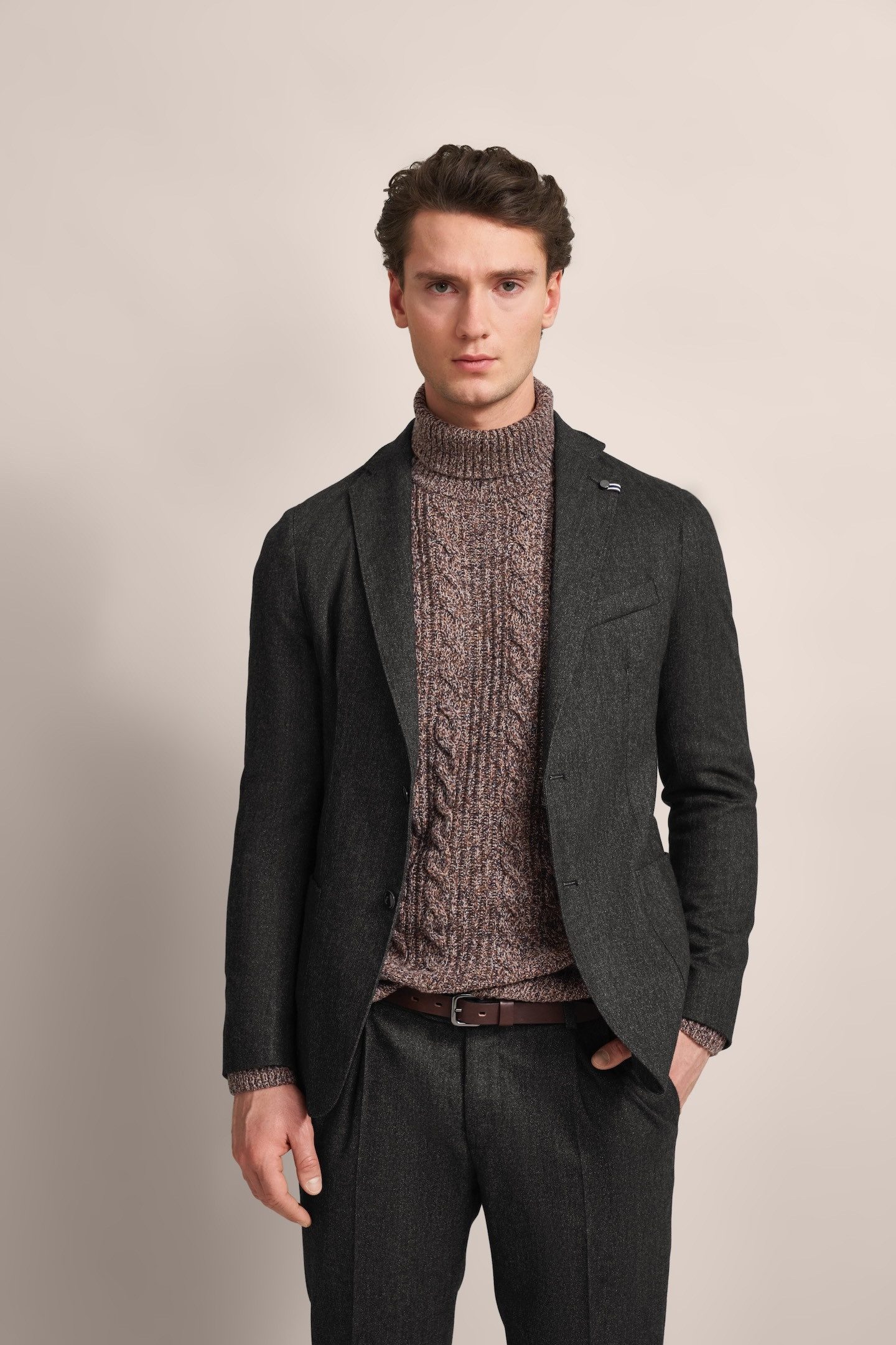 Bugatti Colbert met ronde schouders heren colberts & blazers maat 54 bruin