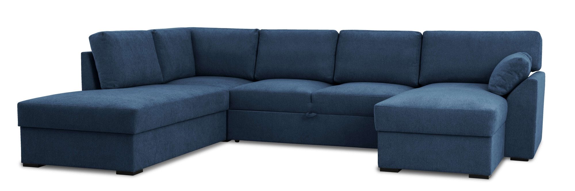 Home affaire Zithoek Citry Breedte 309 cm, chenille, bedfunctie, bedlade, U-vorm