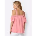 classic inspirationen blouse met carmenhals roze
