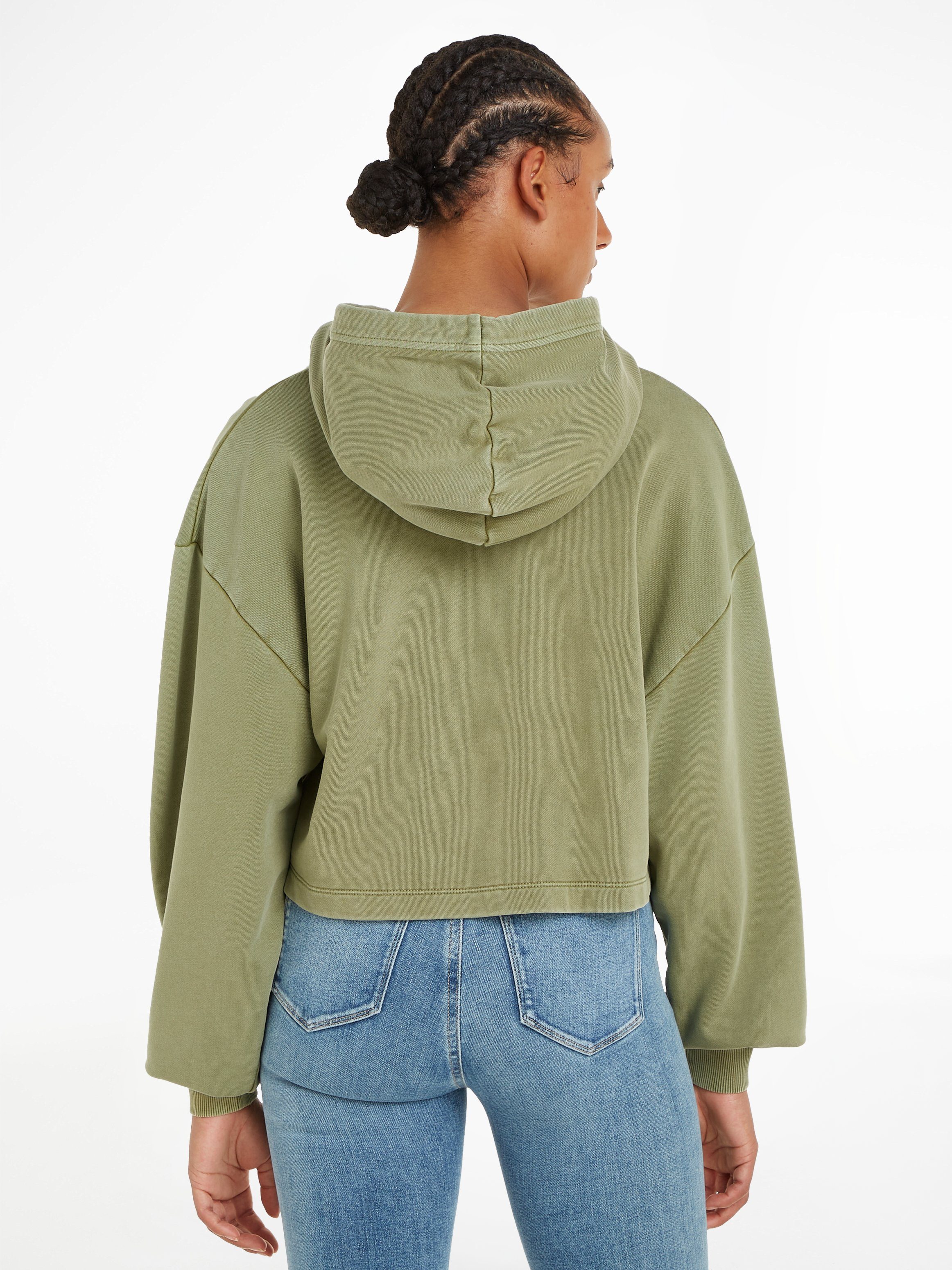 Calvin Klein Hoodie WASHED WOVEN LABEL HOODIE