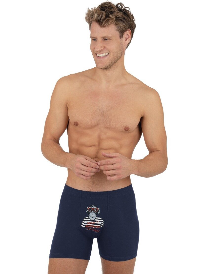 Trigema Boxershort TRIGEMA comfortabele broek met grappige apenprint (1 stuk)