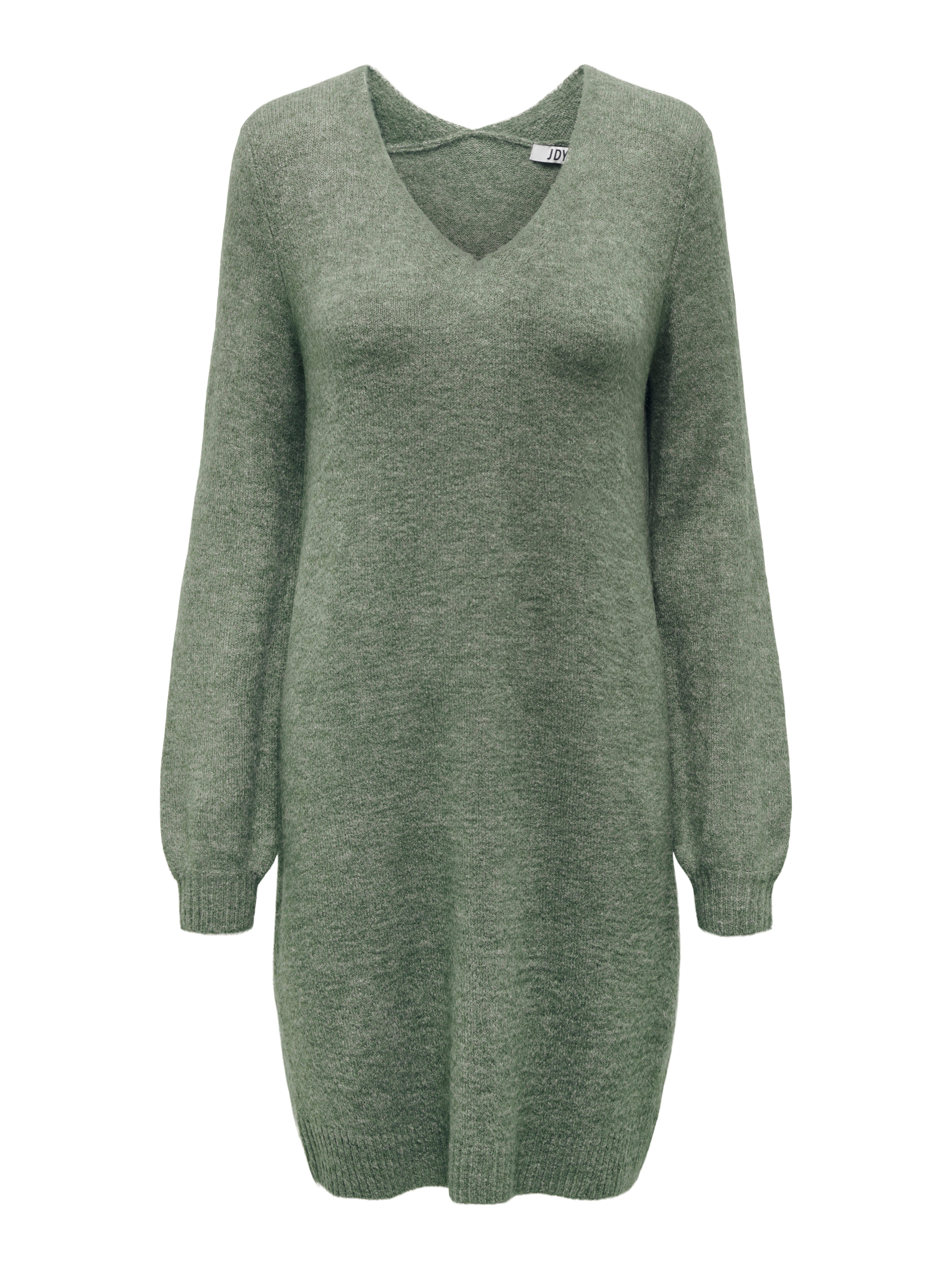JDY Gebreide jurk JDYELANORA L/S V-NECK DRESS KNT NOOS
