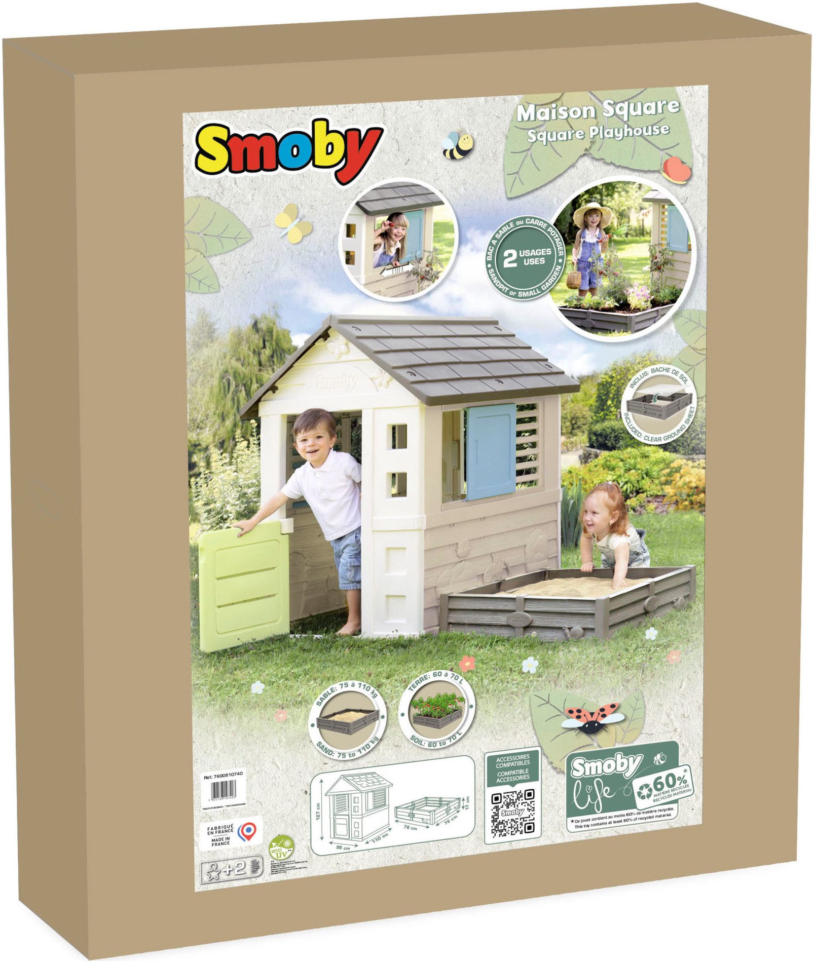 Smoby Speelhuis Smoby Life, Square + zandbak