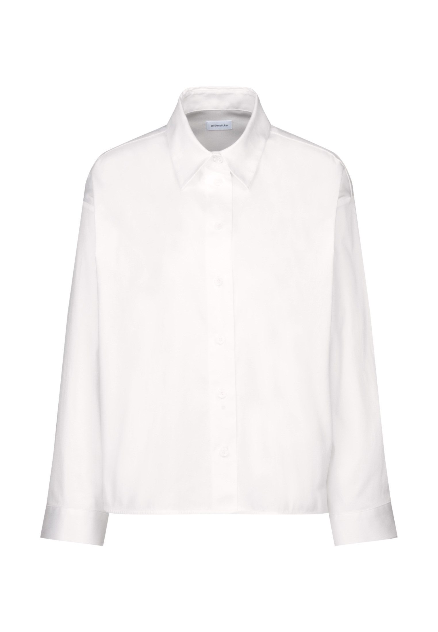 seidensticker Overhemdblouse Zwarte roos Lange mouwen kraag uni