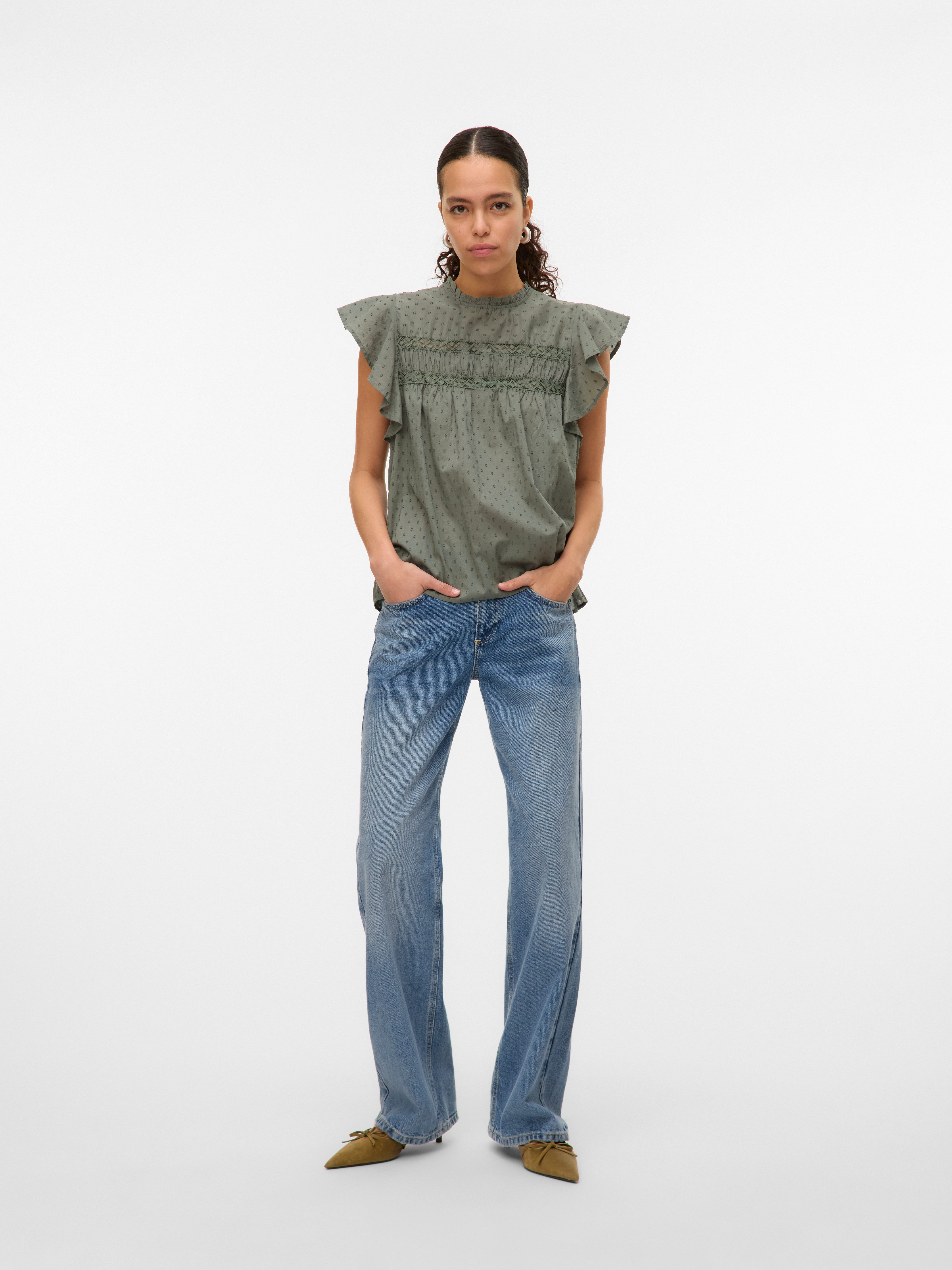 Vero Moda Shirt VMTRINE SL LACE TOP WVN NOOS