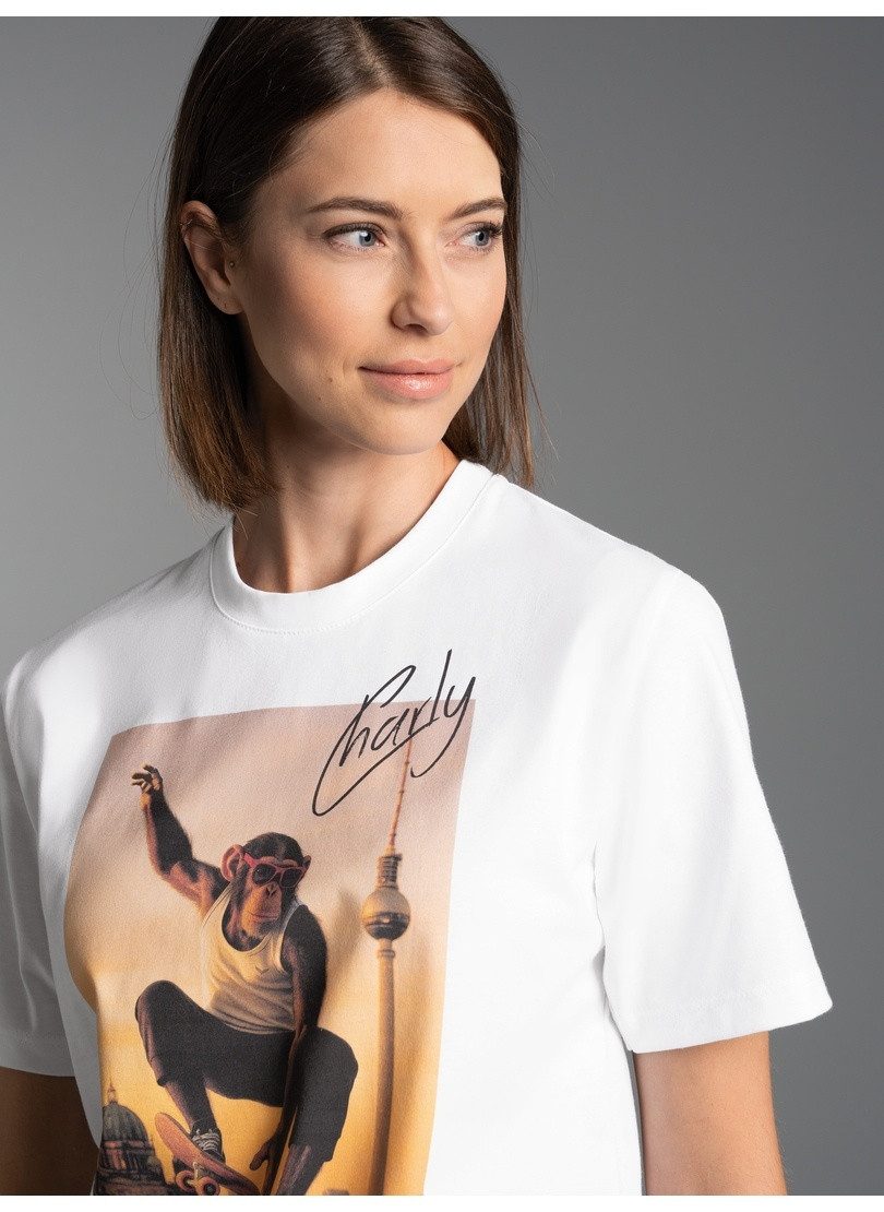 Trigema T-shirt TRIGEMA T-Shirt trigema Affe Charly Skateboard (1-delig)