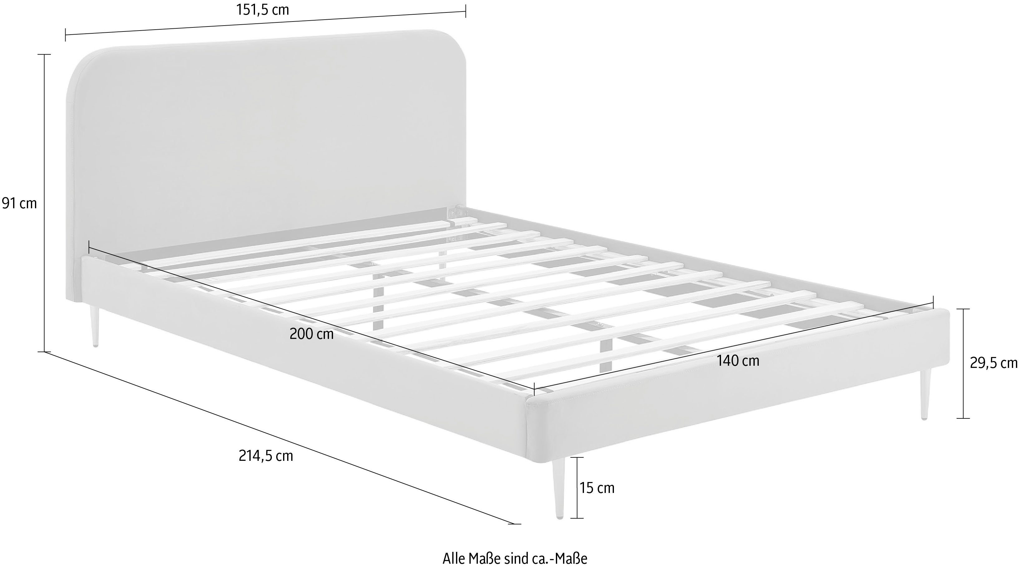 SalesFever Gestoffeerd bed Poten chroom goudkleur