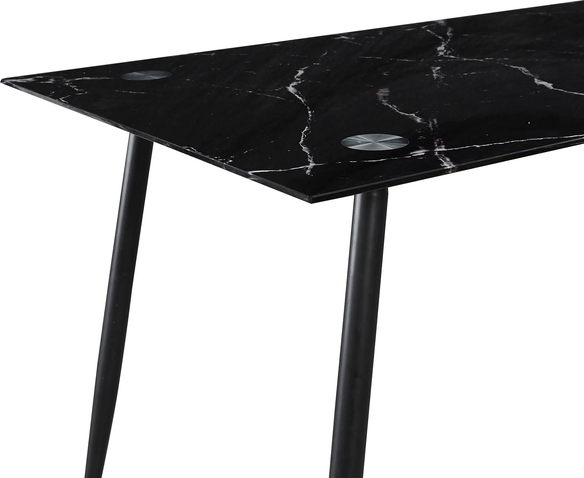 Homexperts Glazen tafel Romeo Breedte 140 cm, in marmerlook