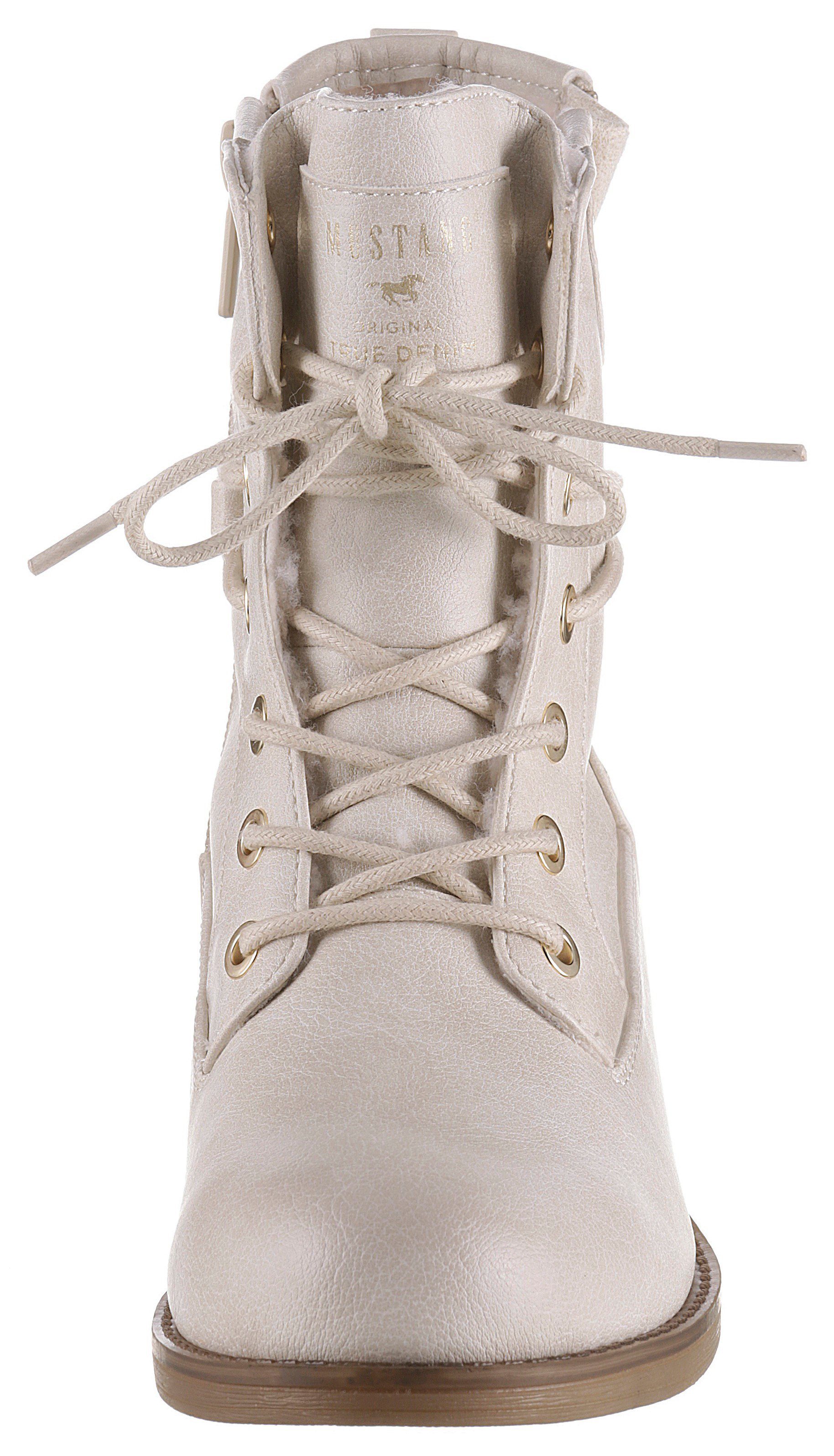 Mustang Shoes Winterlaarzen , blokhak, winterlaars, veterschoenen bezet met studs