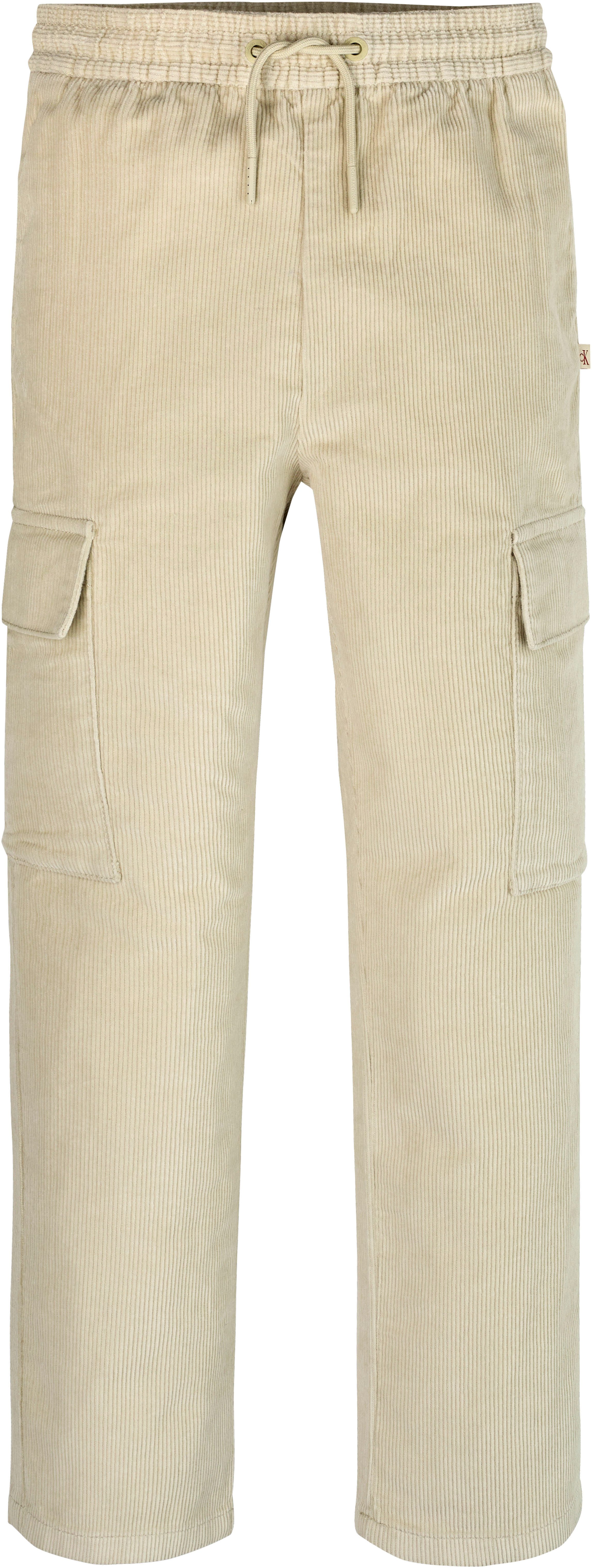 Calvin Klein Cargobroek Corduroy Straight Cargo Pants voor kinderen tot 16 jaar en met logo-embossing