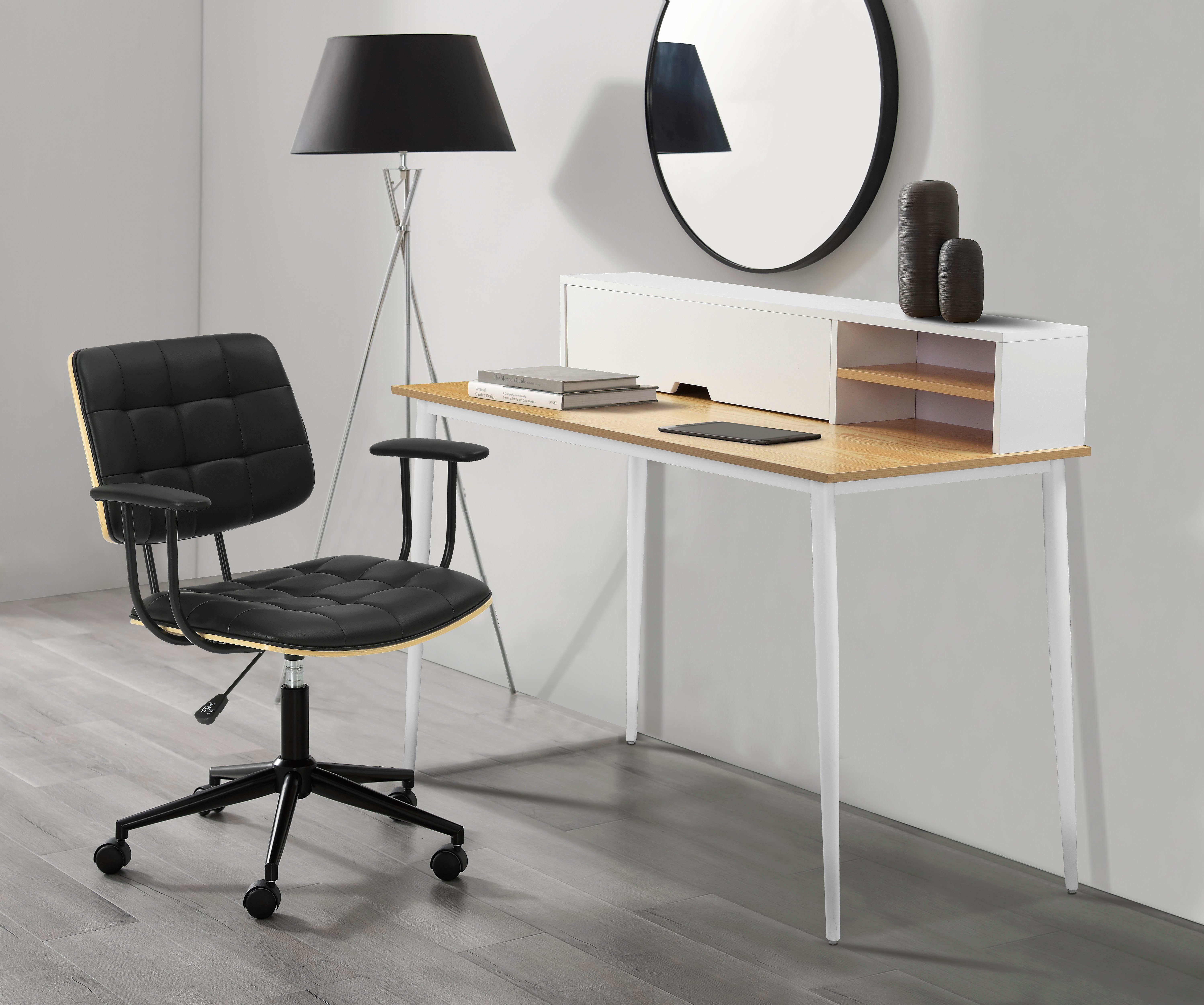 andas Bureau GRAVA Breedte 120 cm, bureau-opzetkast, kabeldoorvoer achter de klep