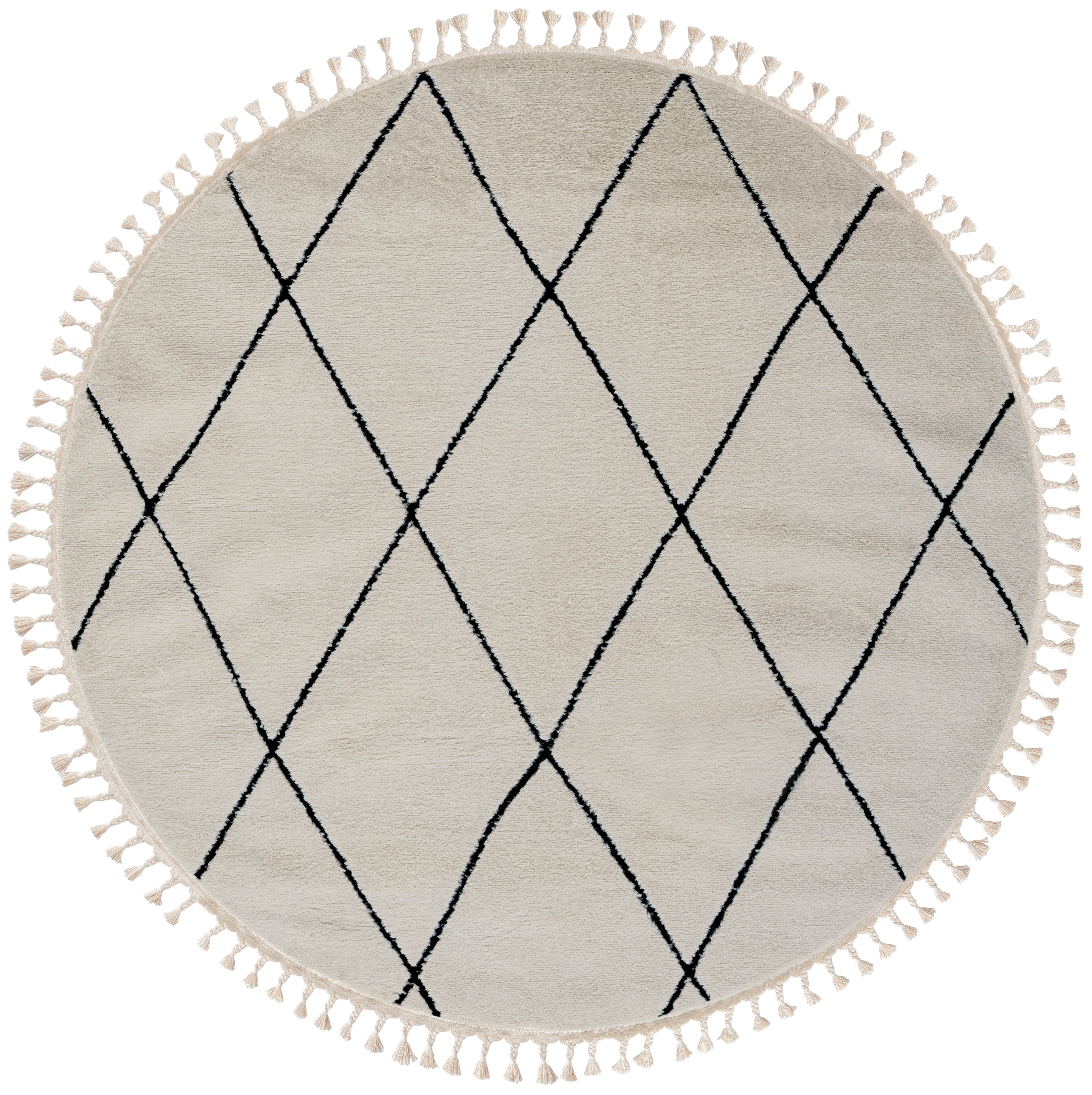 Myflair Möbel & Accessoires Hoogpolig vloerkleed Moroccan Diamond modern, marokkaans ontwerp, ruitenpatroon, zacht, met franjes
