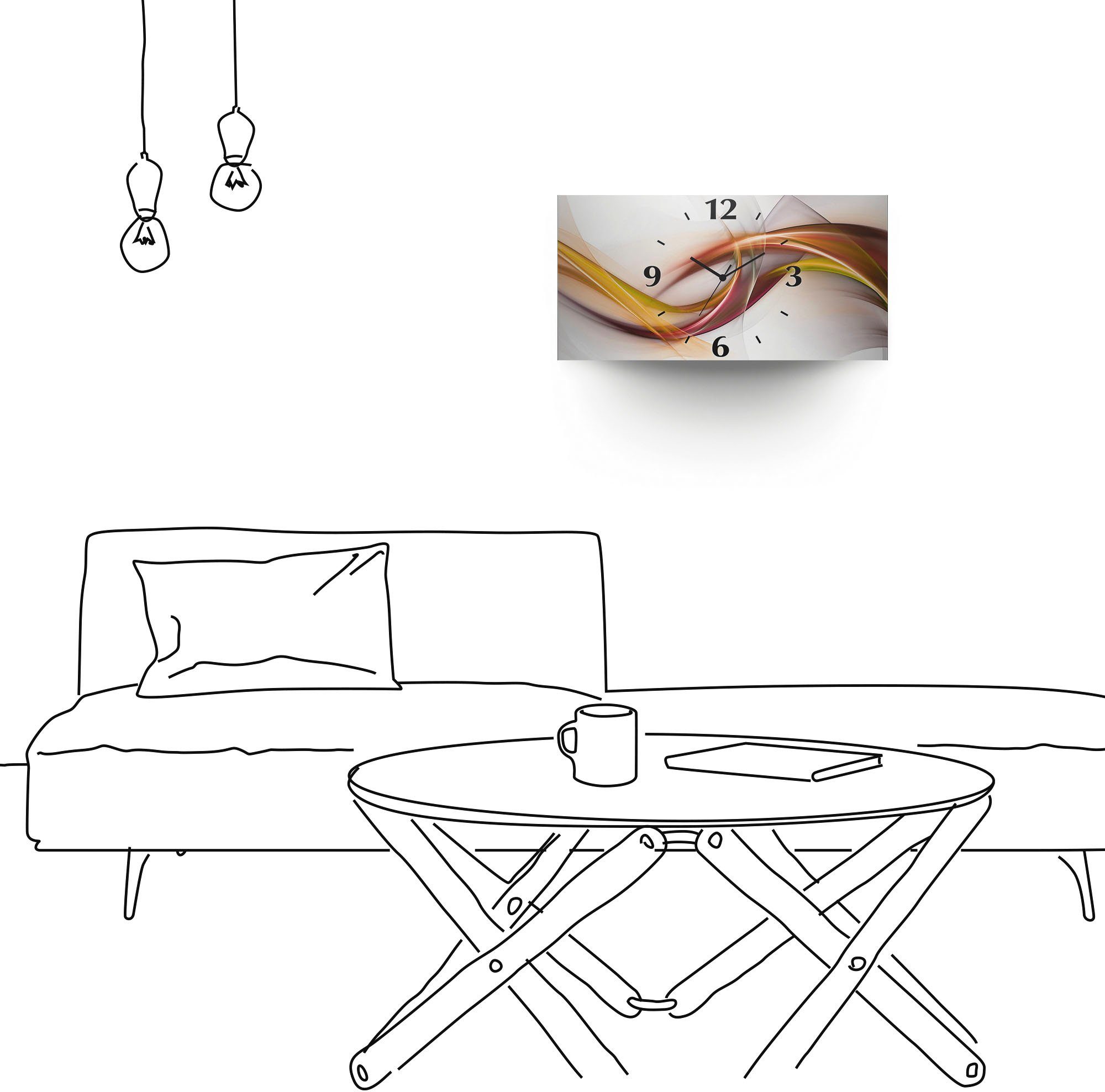 Artland Wandklok Abstract design oranje 3d-look geschulpt, met kwarts- of radiografisch uurwerk, verschillende maten